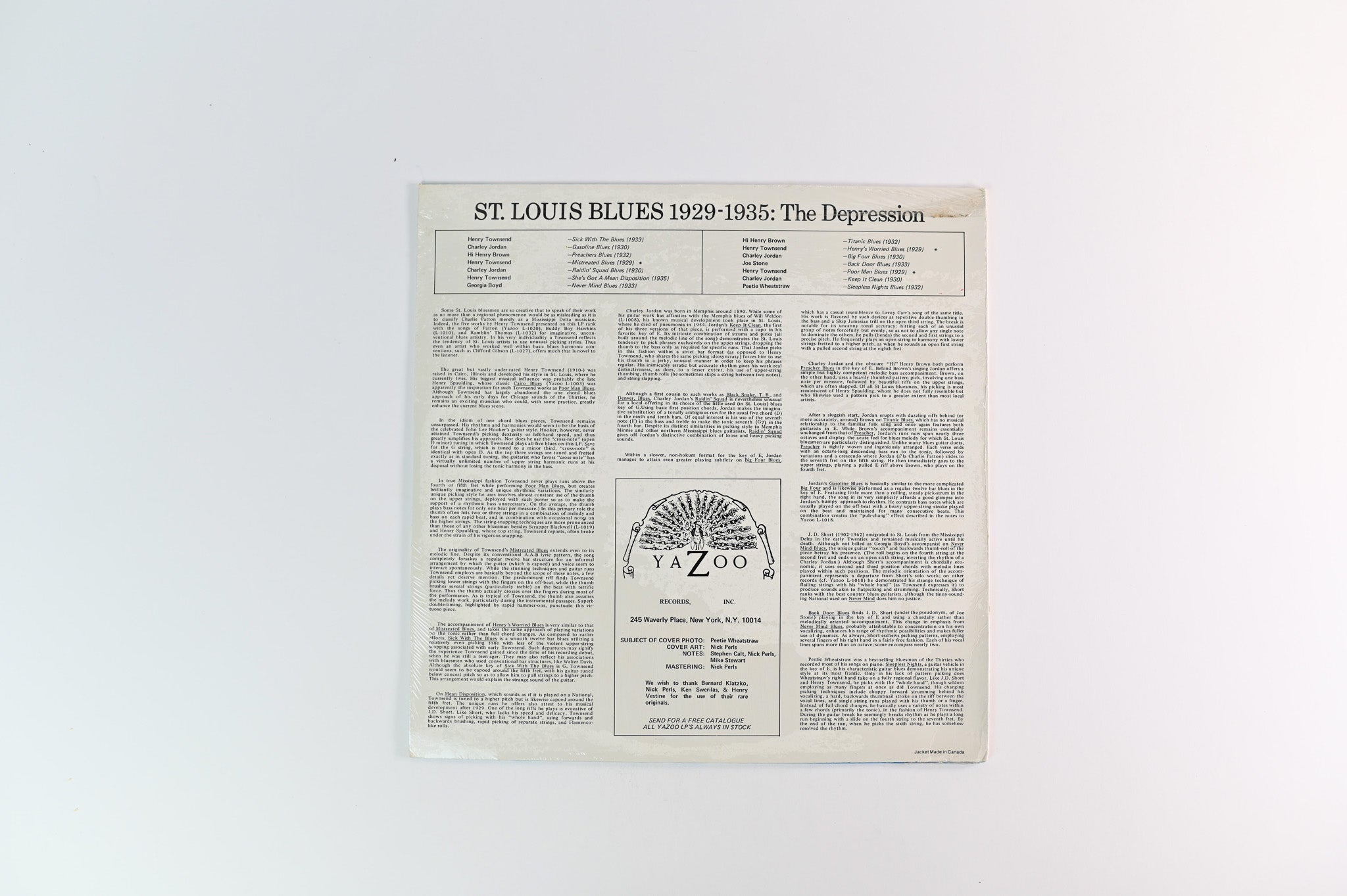 Various - St. Louis Blues 1929-1935 (The Depression) on Yazoo Reissue Sealed