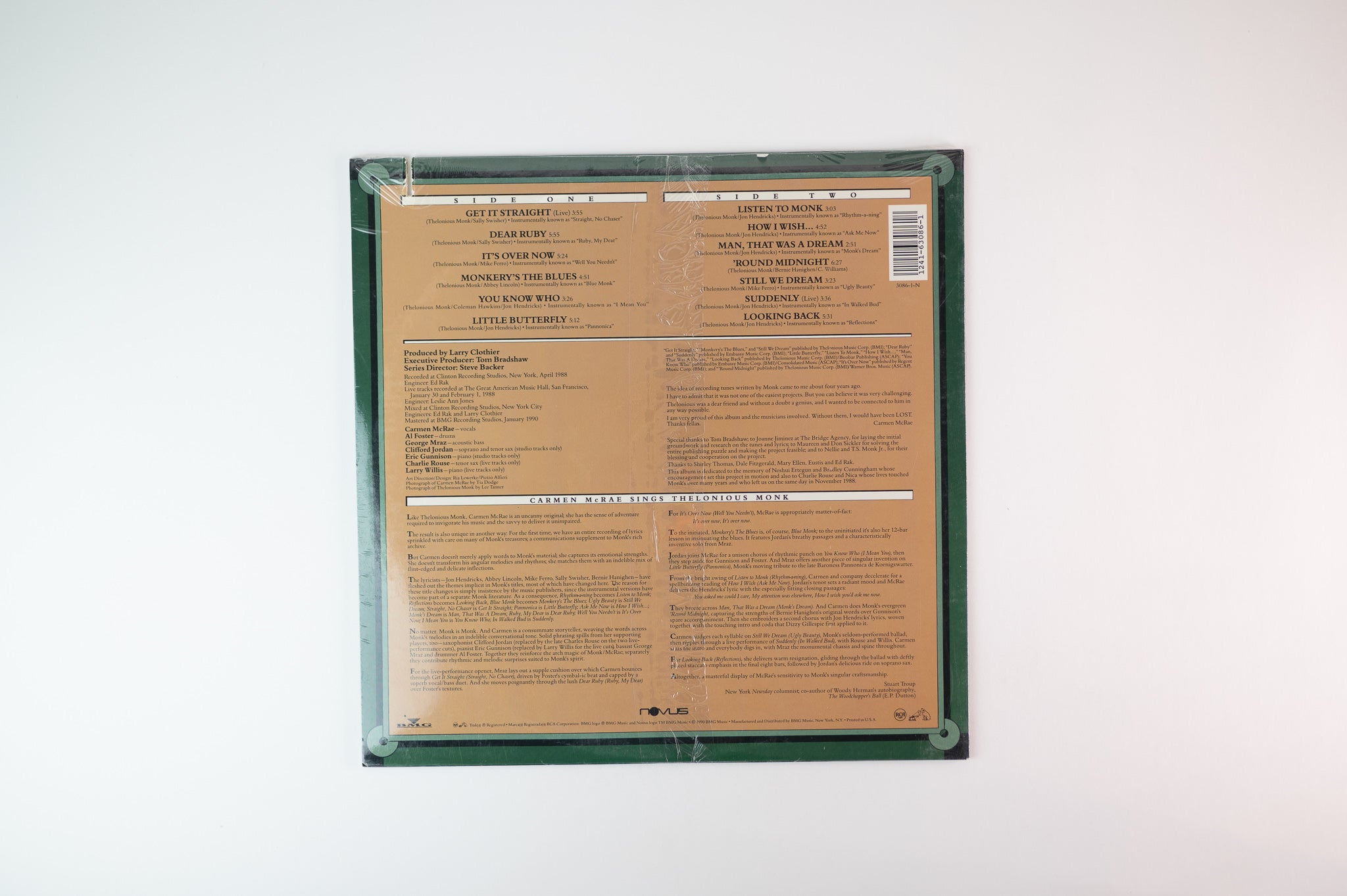 Carmen McRae - Carmen Sings Monk on Novus Sealed