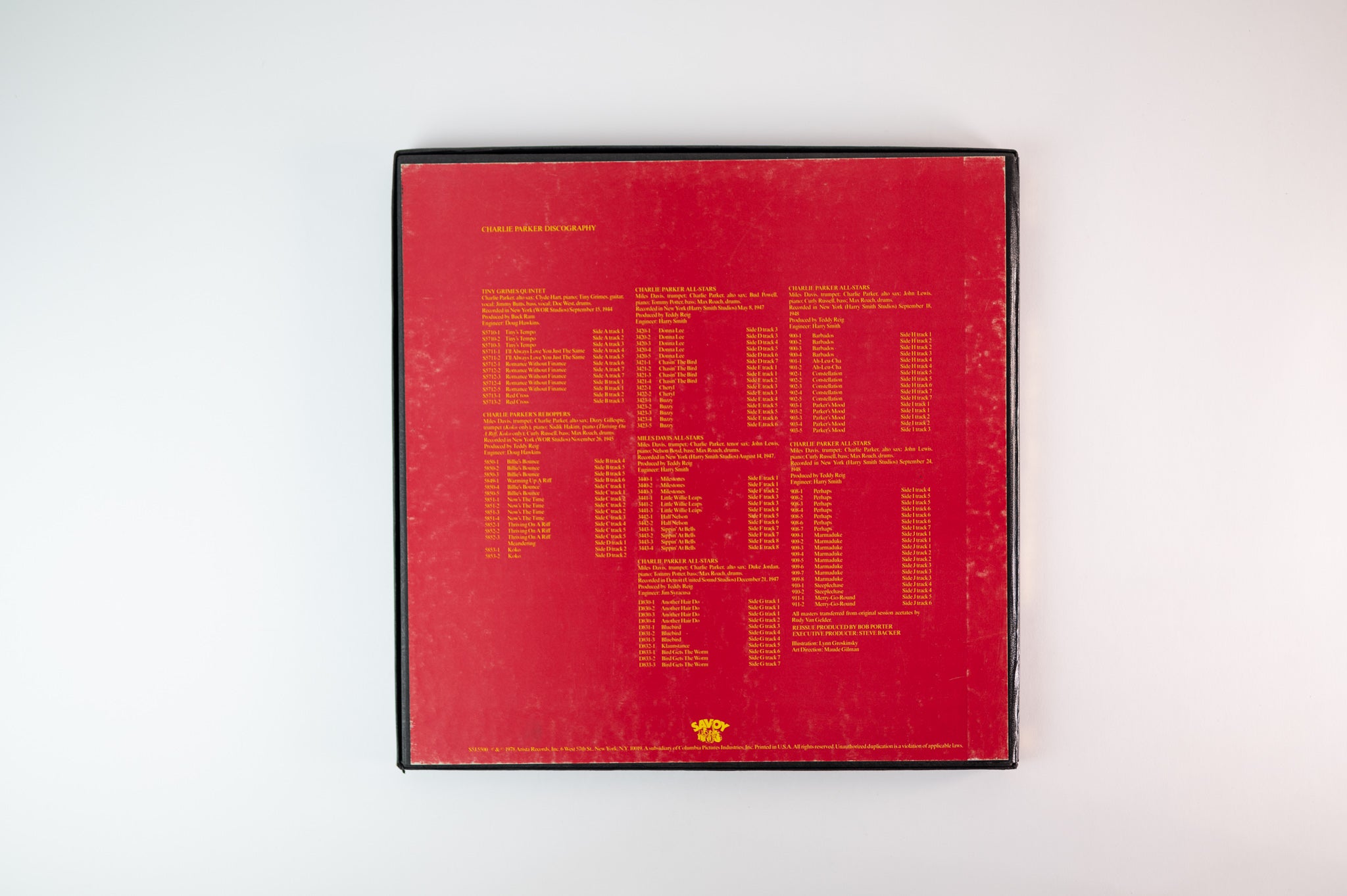 Charlie Parker - The Complete Savoy Studio Sessions on Savoy Box Set