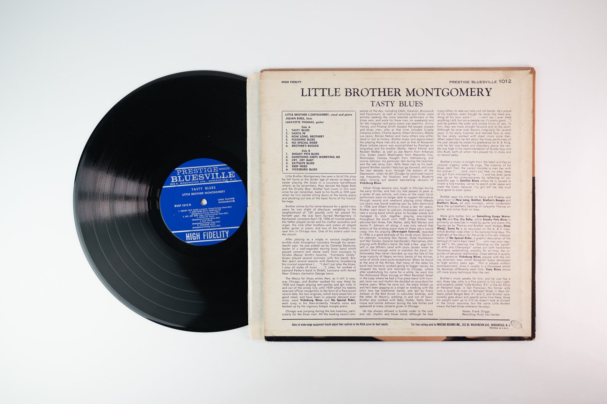 Little Brother Montgomery - Tasty Blues on Prestige Bluesville Mono Deep Groove