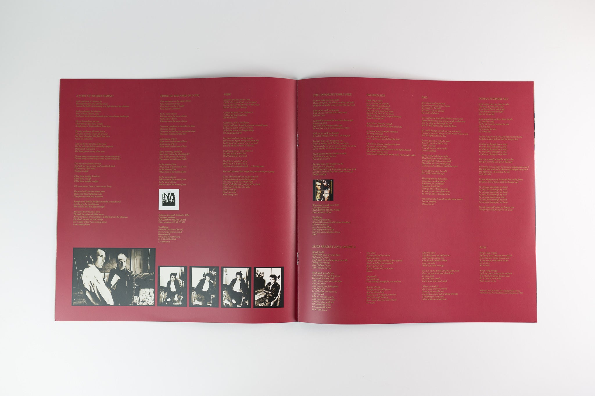 U2 - The Unforgettable Fire on Mercury Island Interscope Limited Wine Vinyl 35th Anniversary Reissue