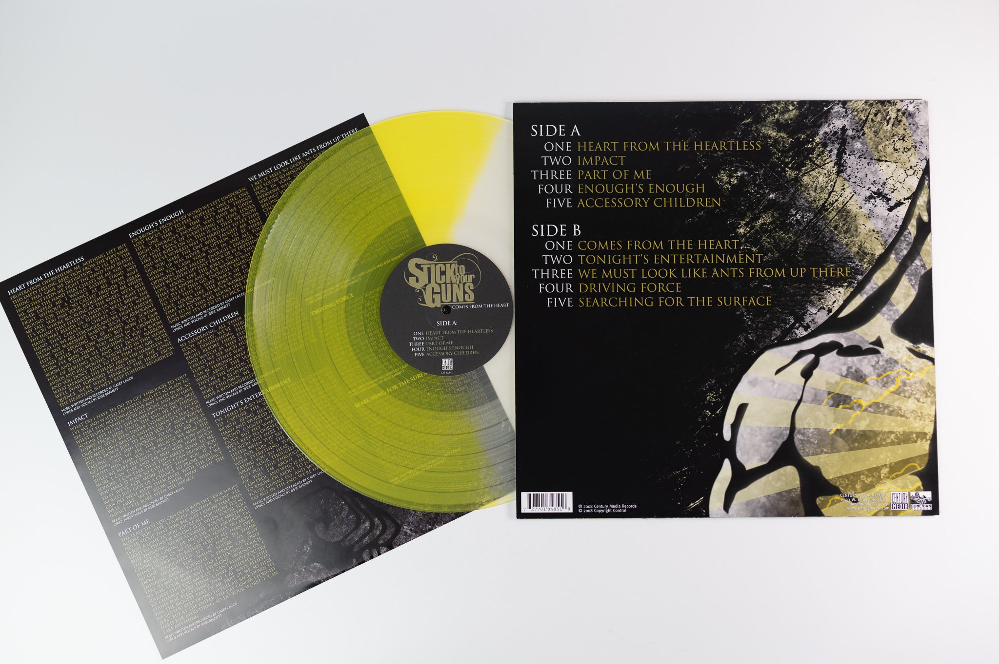 Stick To Your Guns - Comes From The Heart on Century Media Limited Clear / Yellow