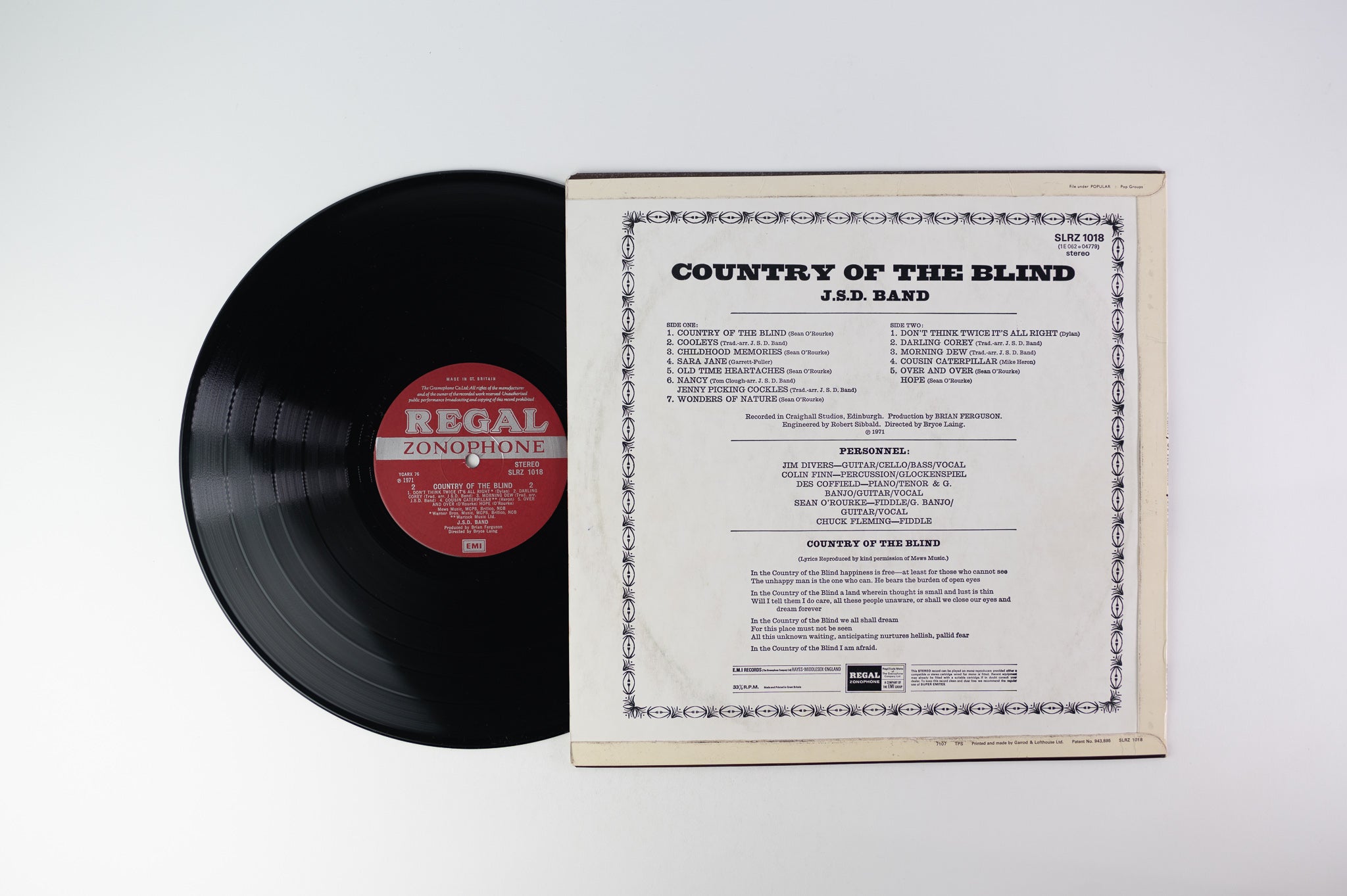 J.S.D. Band - Country Of The Blind on EMI UK Pressing