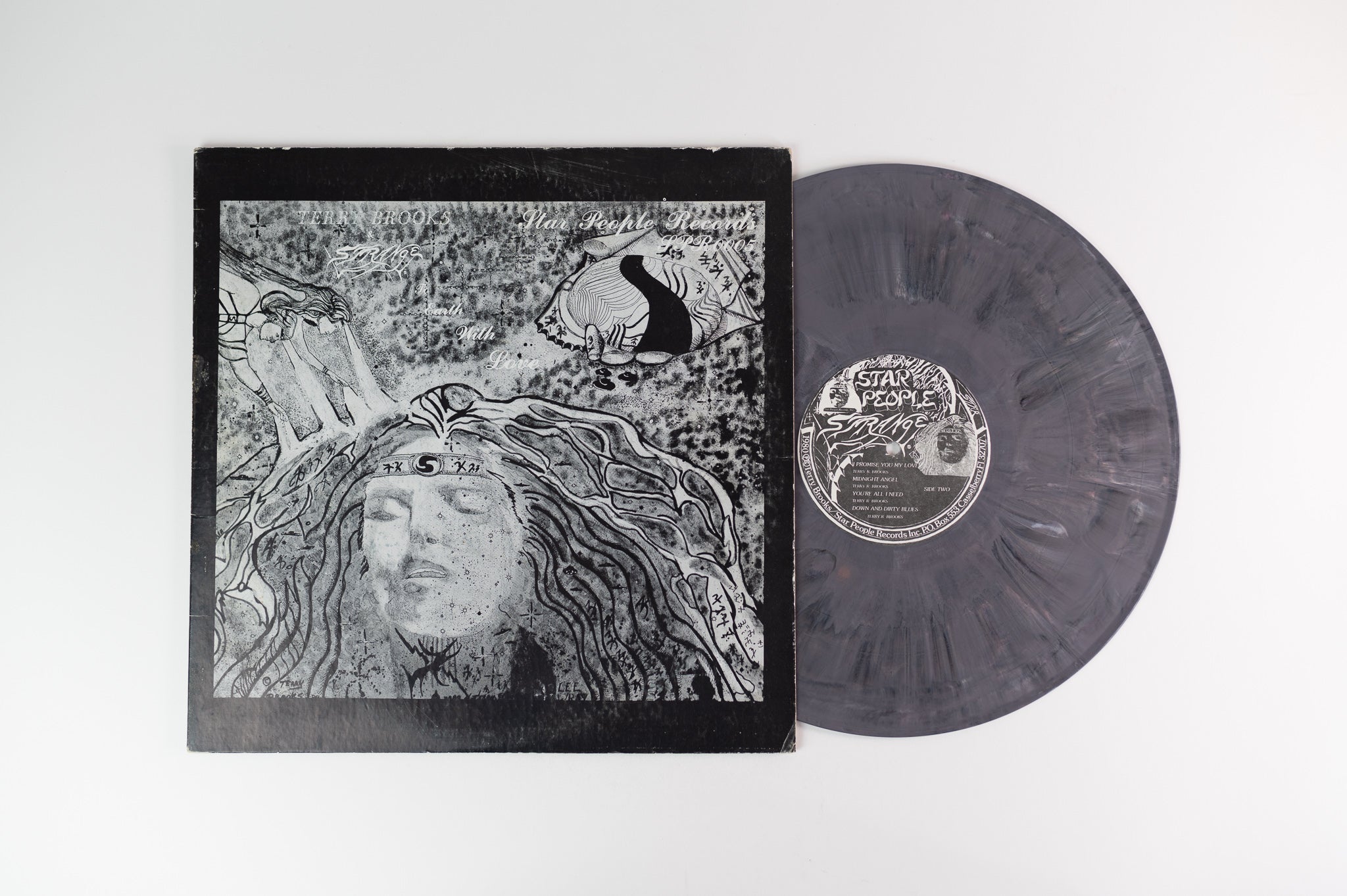 Terry Brooks & Strange - To Earth With Love on Star People Records Inc. - Grey splatter vinyl