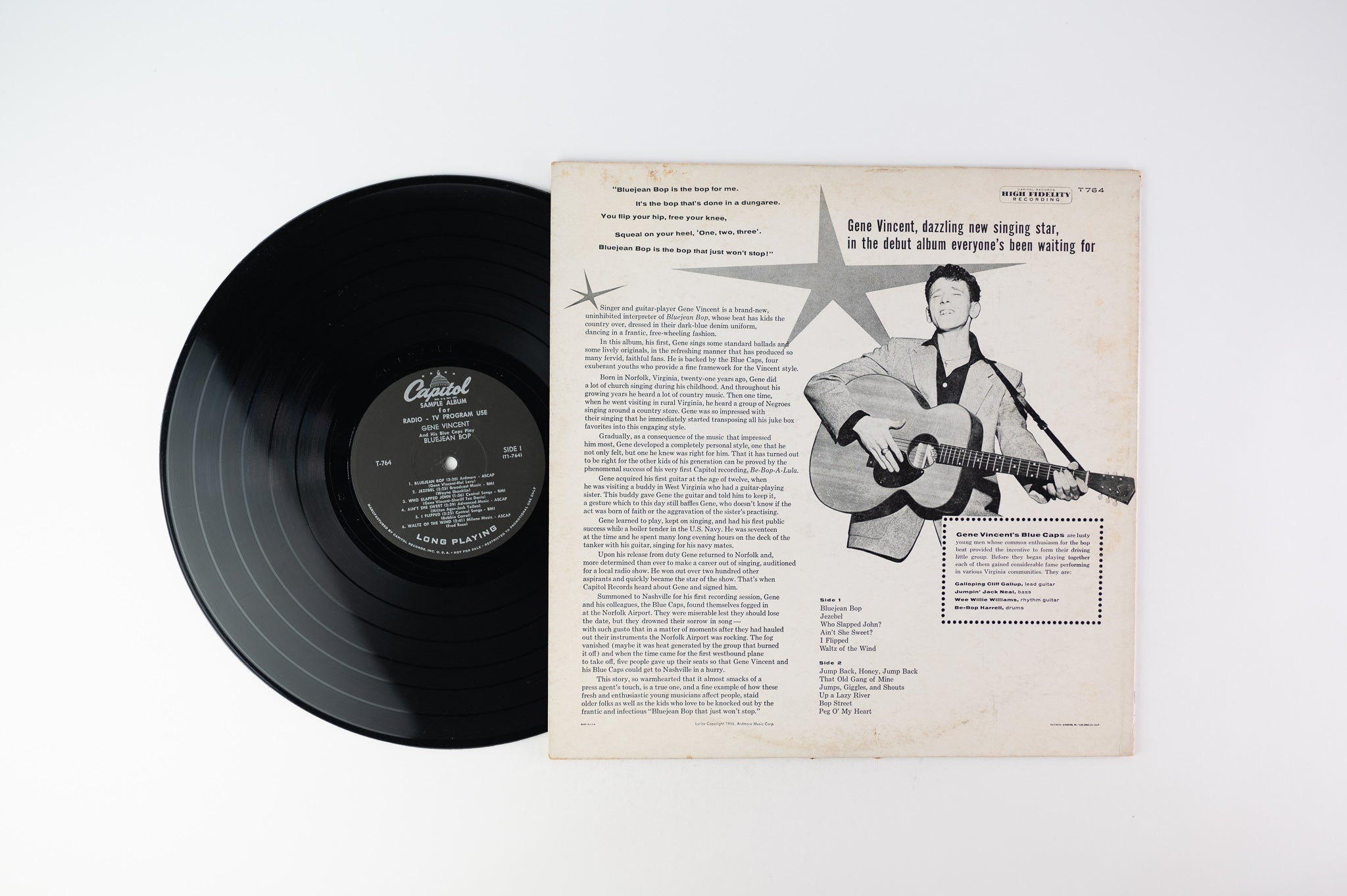Gene Vincent & His Blue Caps - Bluejean Bop! on Capitol Black Label Promo for Radio and TV