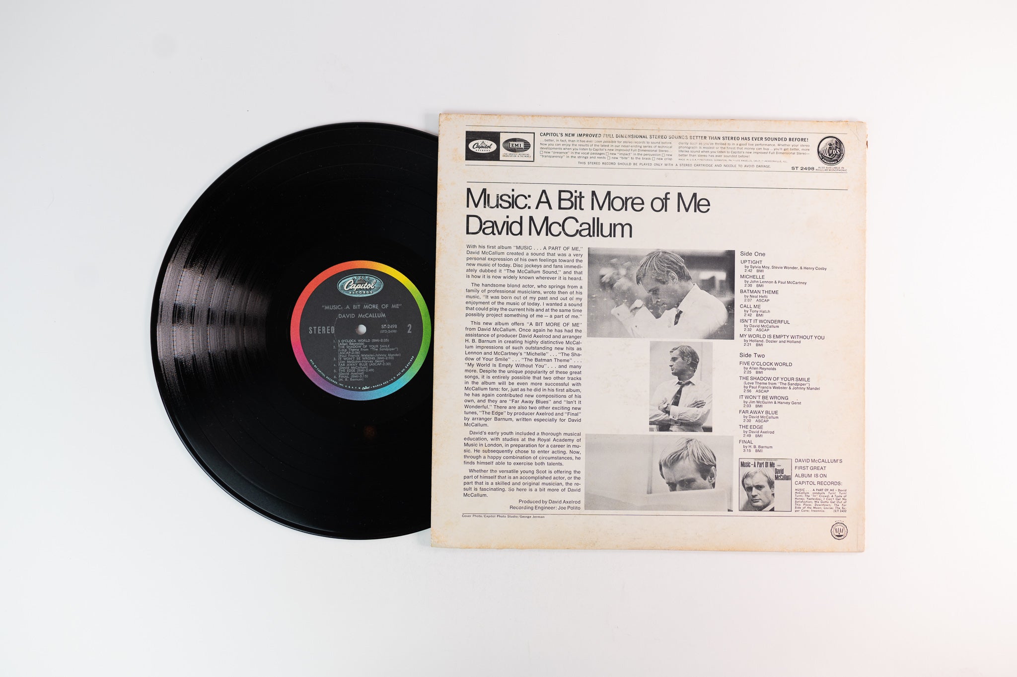 David McCallum - Music: A Bit More Of Me on Capitol Stereo David Axelrod