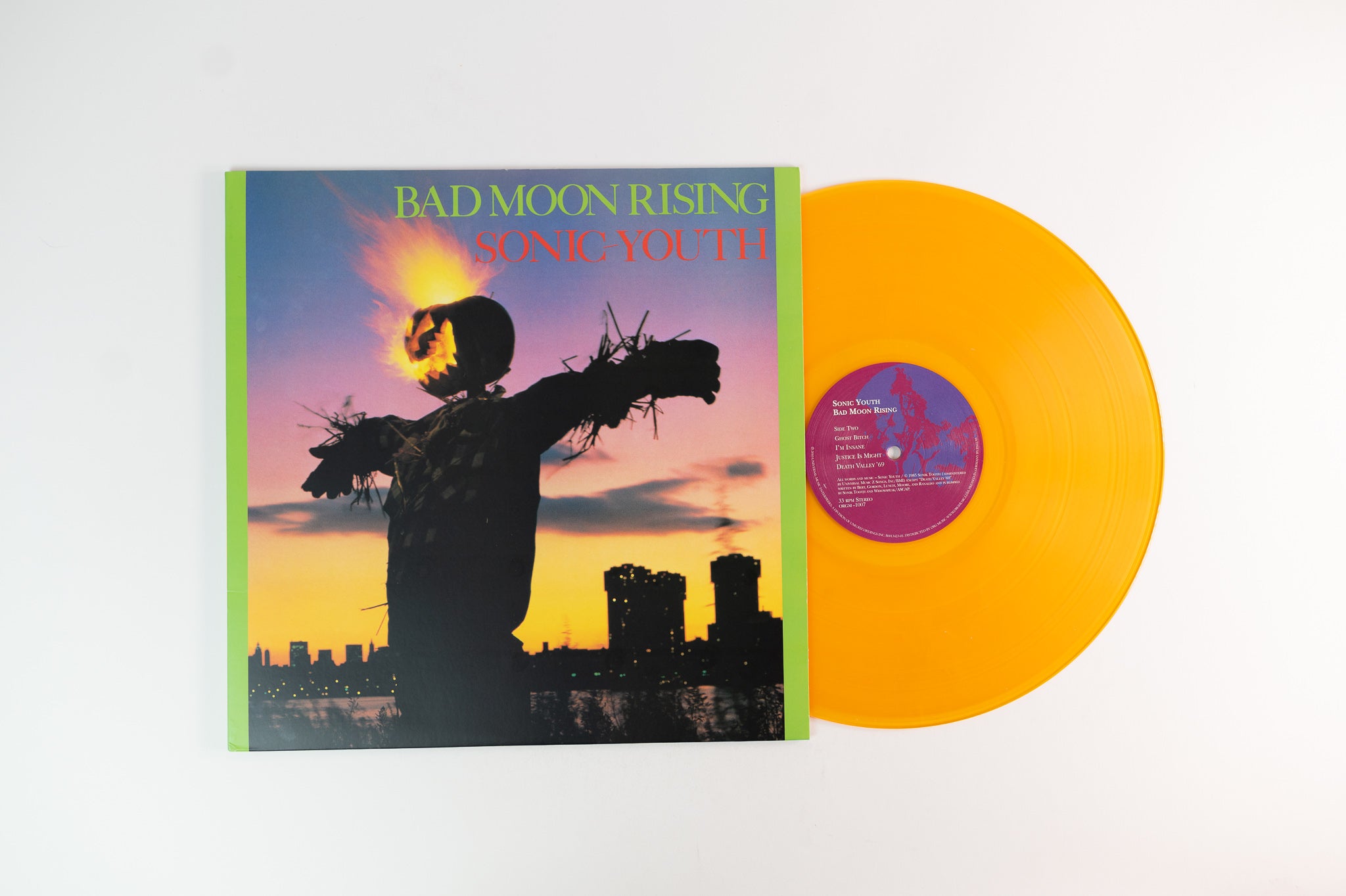 Sonic Youth - Bad Moon Rising on ORG Music Limited Orange Vinyl Reissue