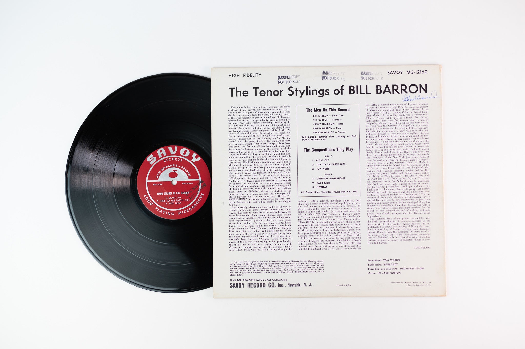 Bill Barron - The Tenor Stylings Of Bill Barron on Savoy
