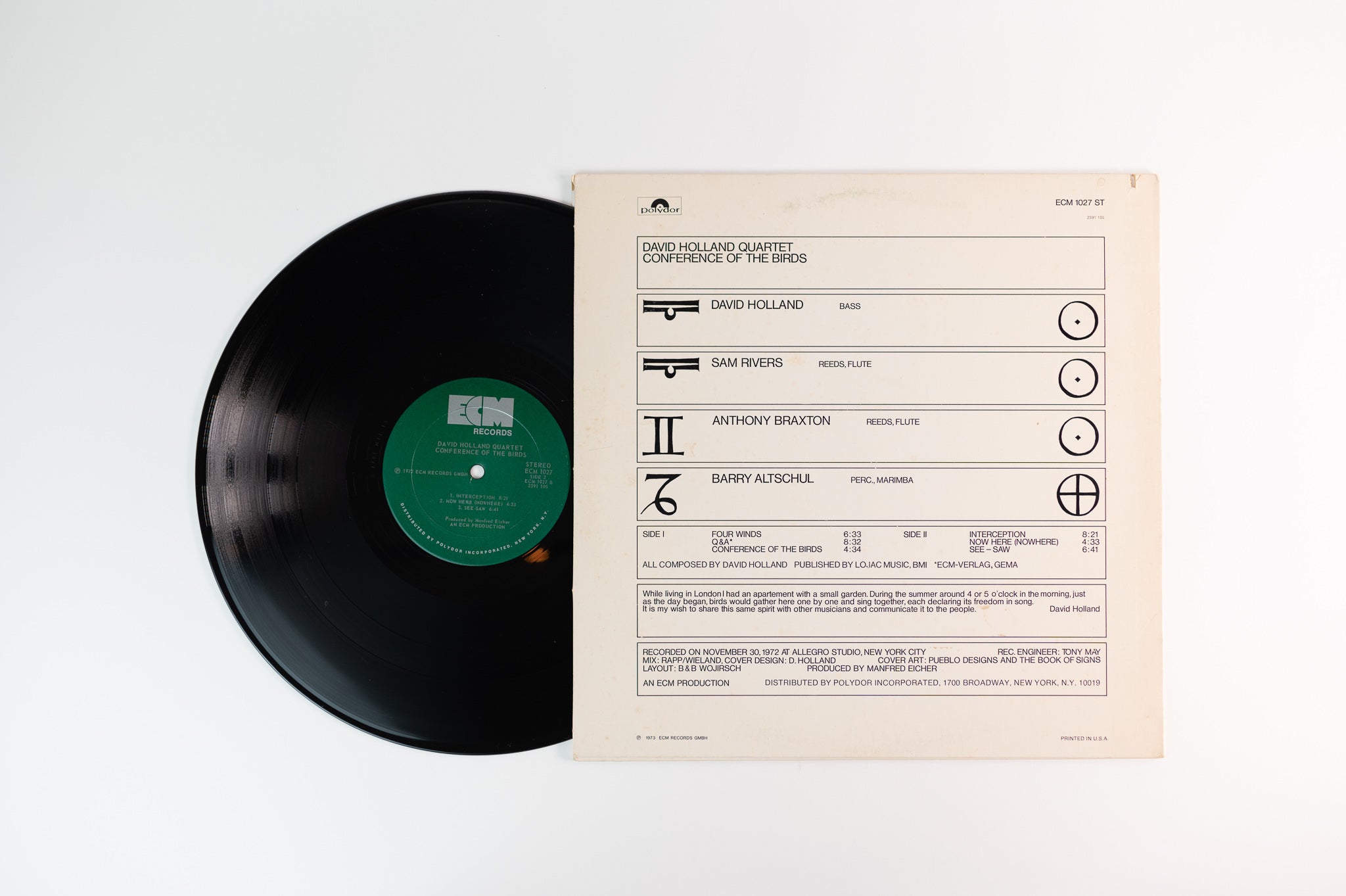 David Holland Quartet - Conference Of The Birds on ECM