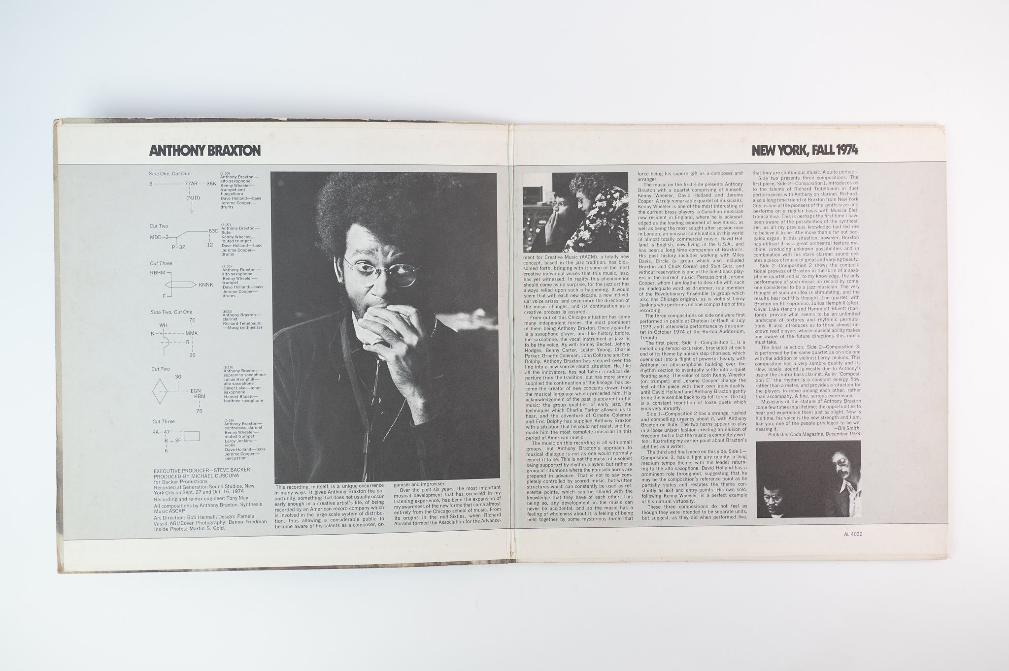 Anthony Braxton - New York, Fall 1974 on Arista