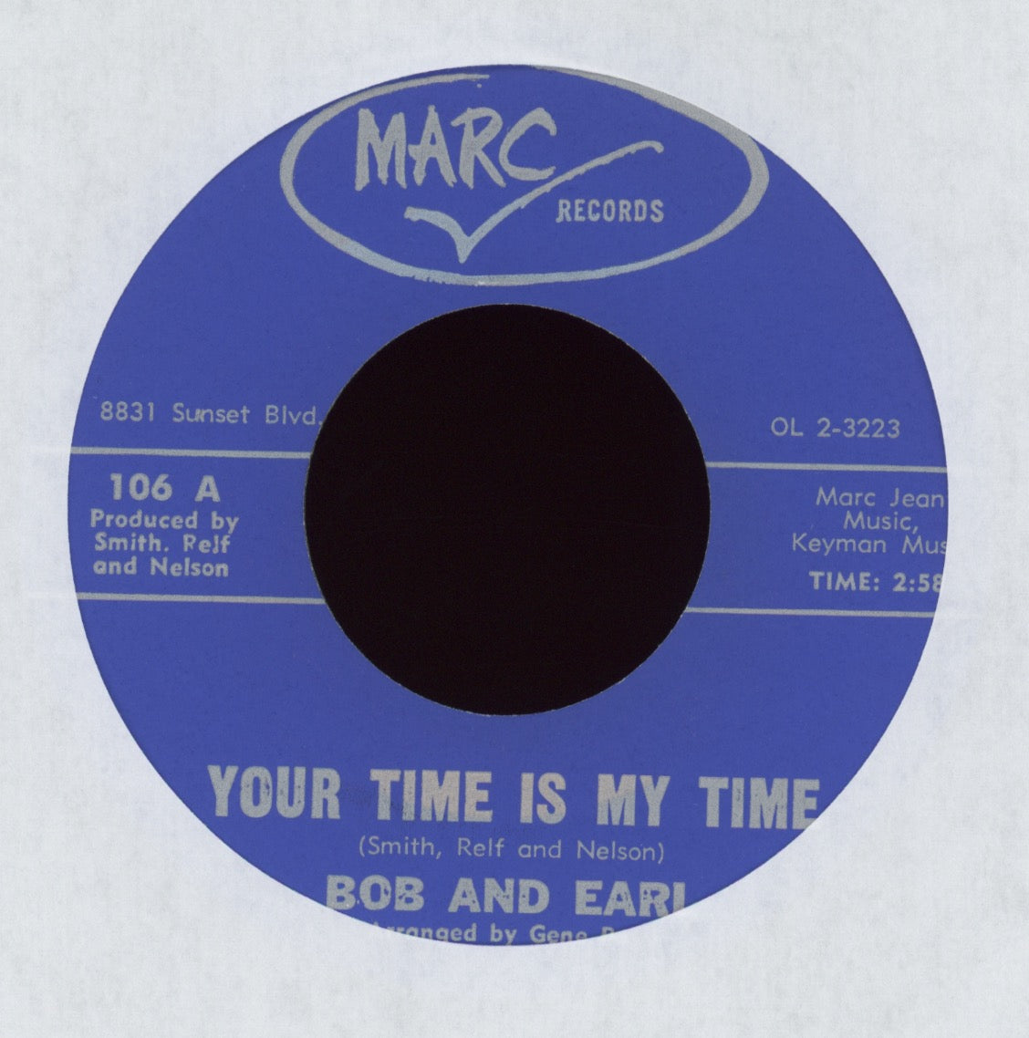 Bob & Earl - Your Time Is My Time on Marc