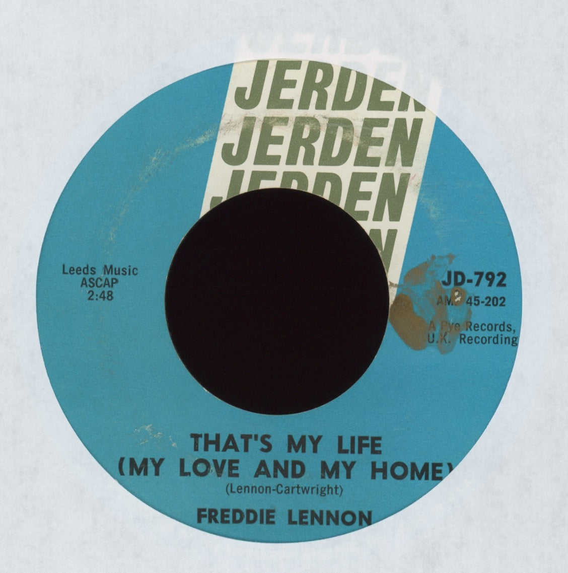 Freddie Lennon - That's My Life (My Love And My Home) on Jerden