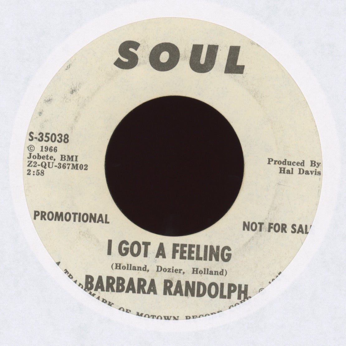 Barbara Randolph - I Got A Feeling on SOUL Promo