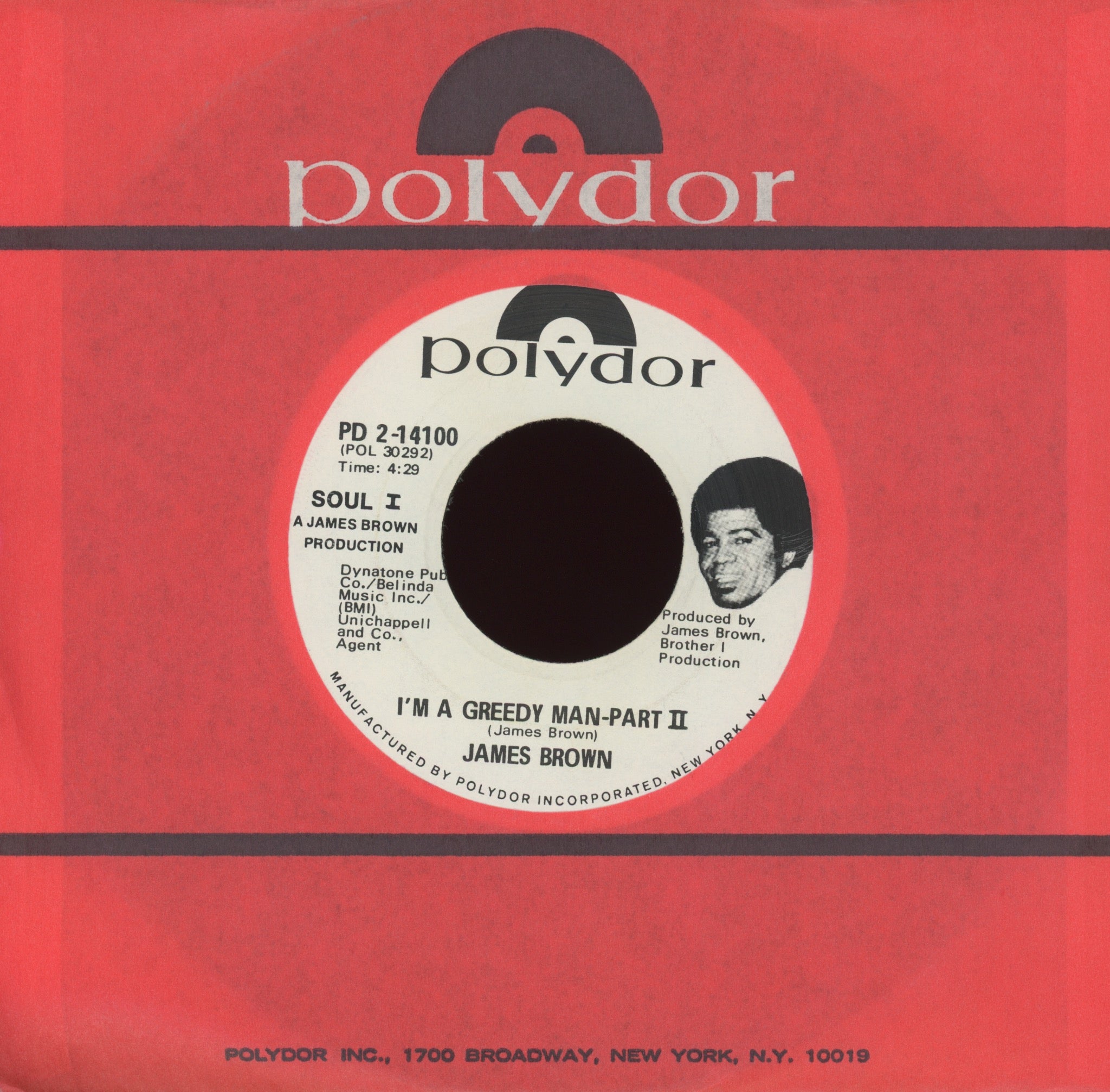 James Brown - I'm A Greedy Man on Polydor Promo