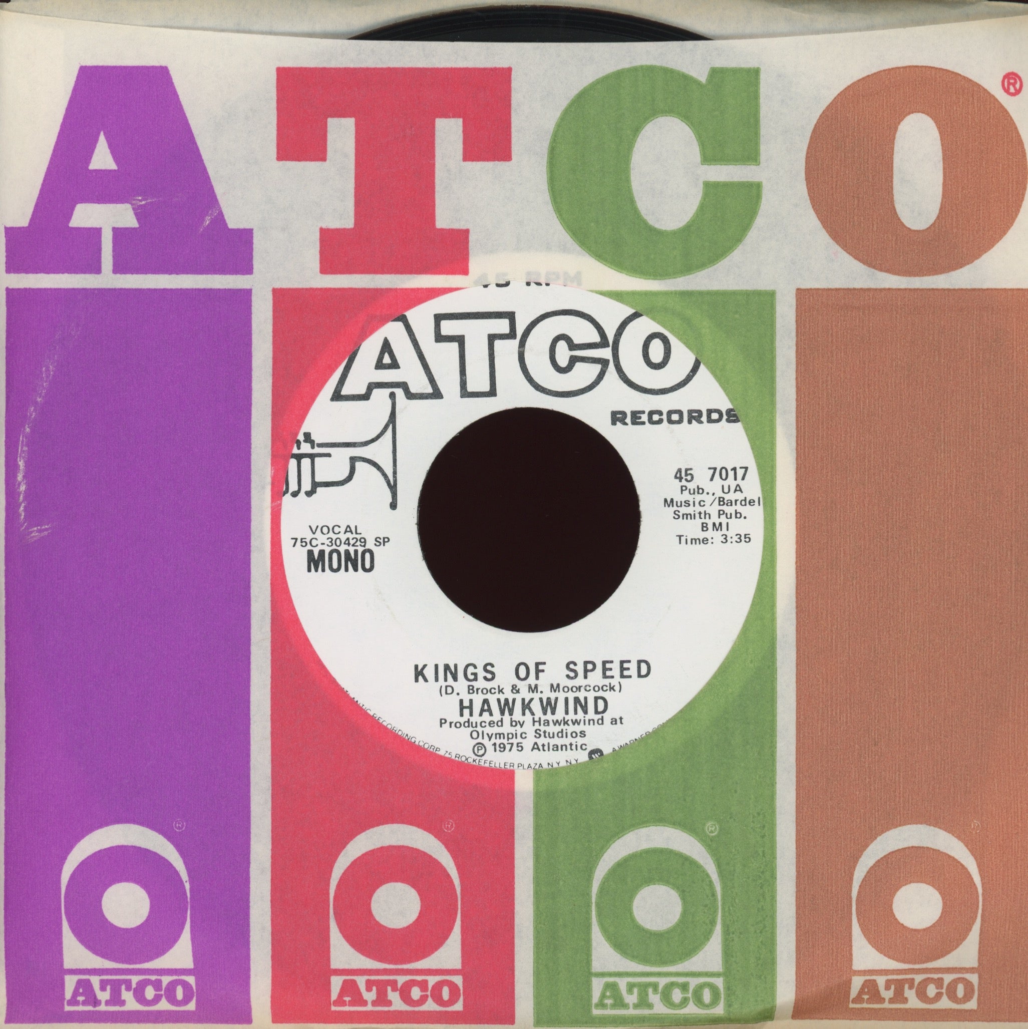 Hawkwind - Kings Of Speed on Atlantic Promo