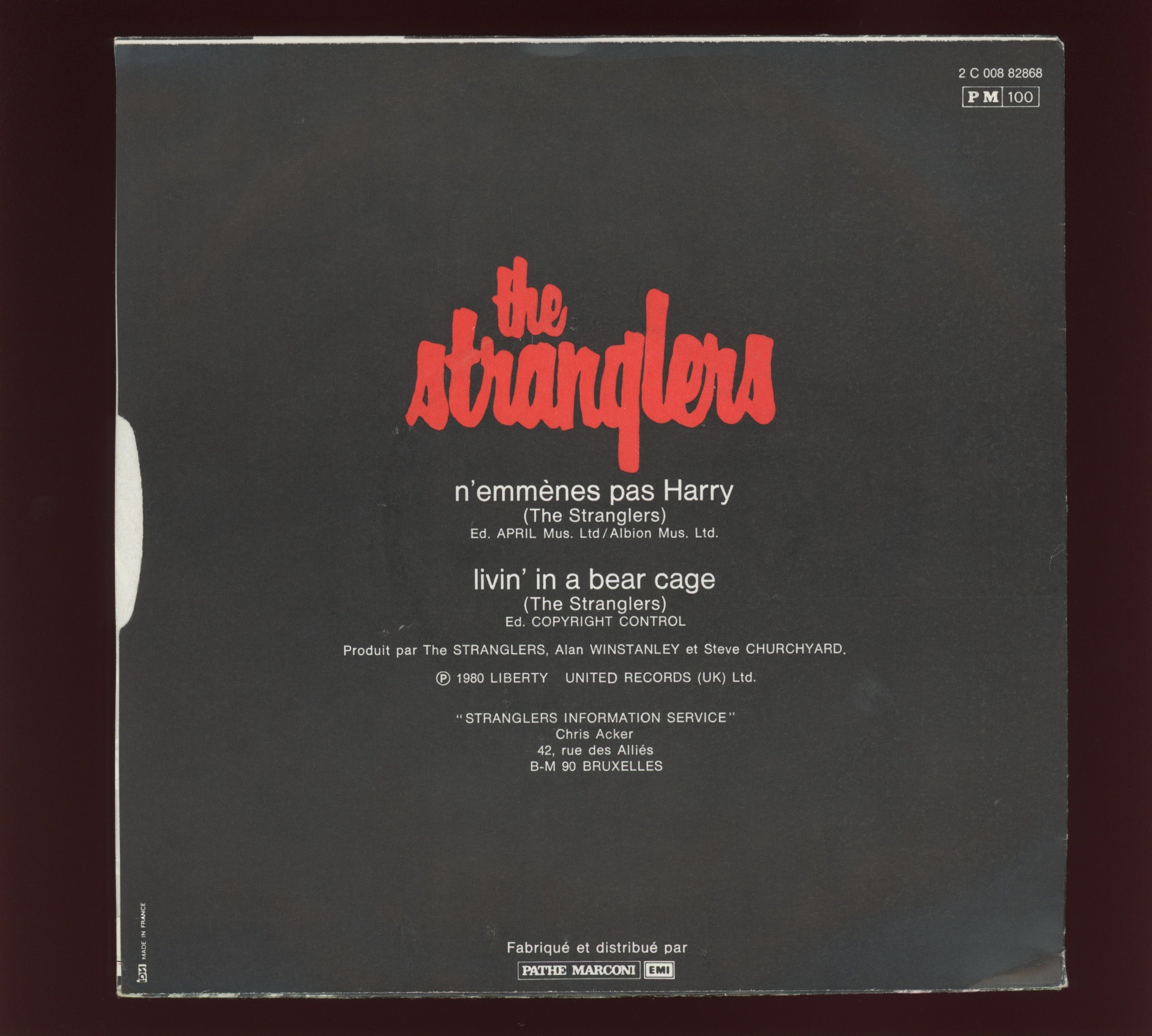 The Stranglers - N’emmènes Pas Harry on UA French Pressing