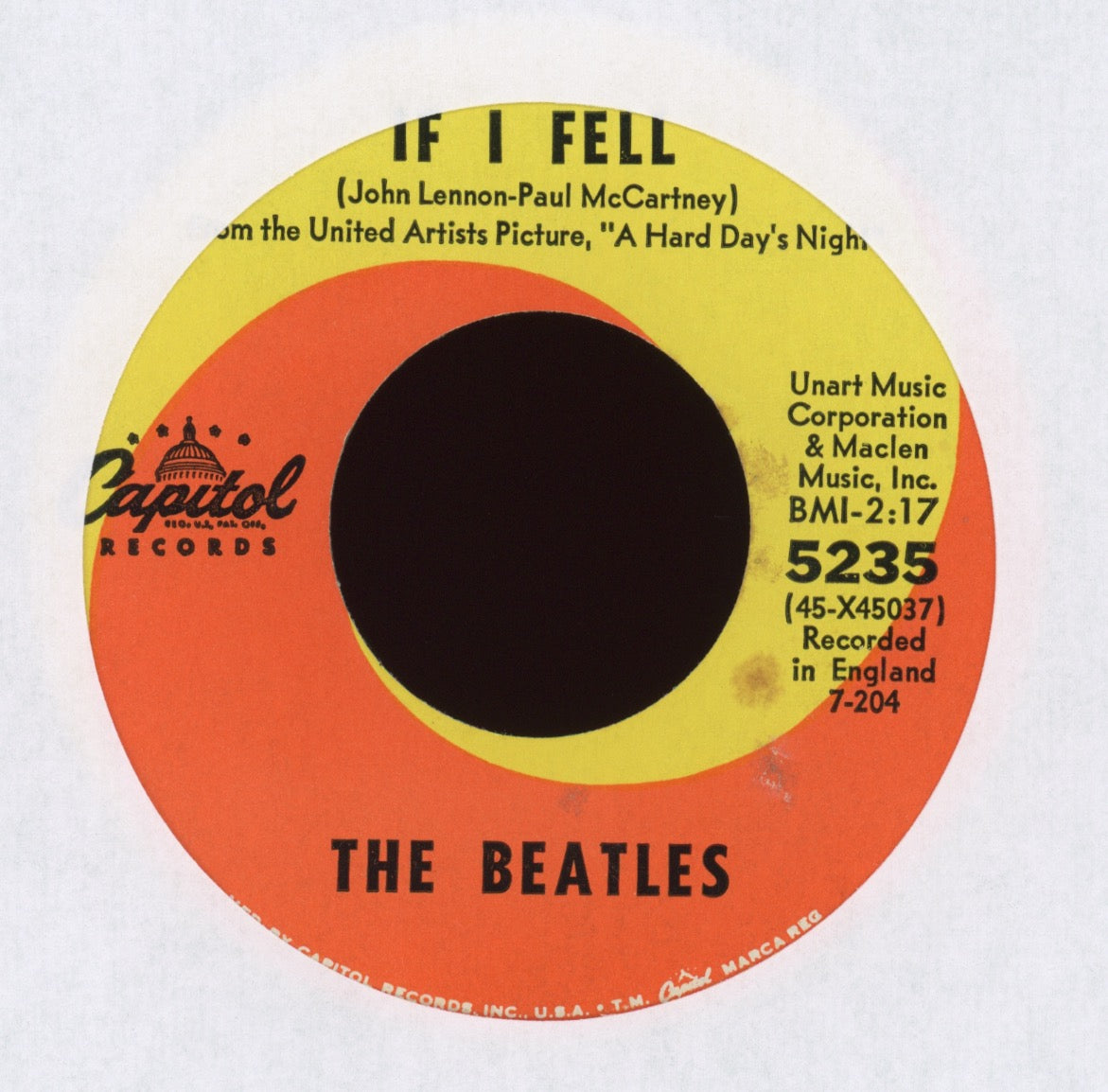 The Beatles - And I Love Her / If I Fell on Capitol