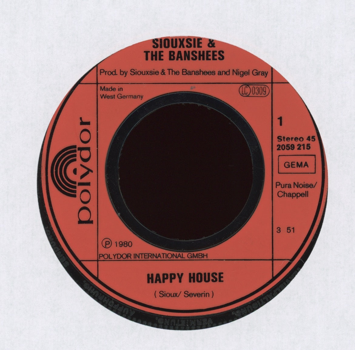 Siouxsie & The Banshees - Happy House on Polydor German Press