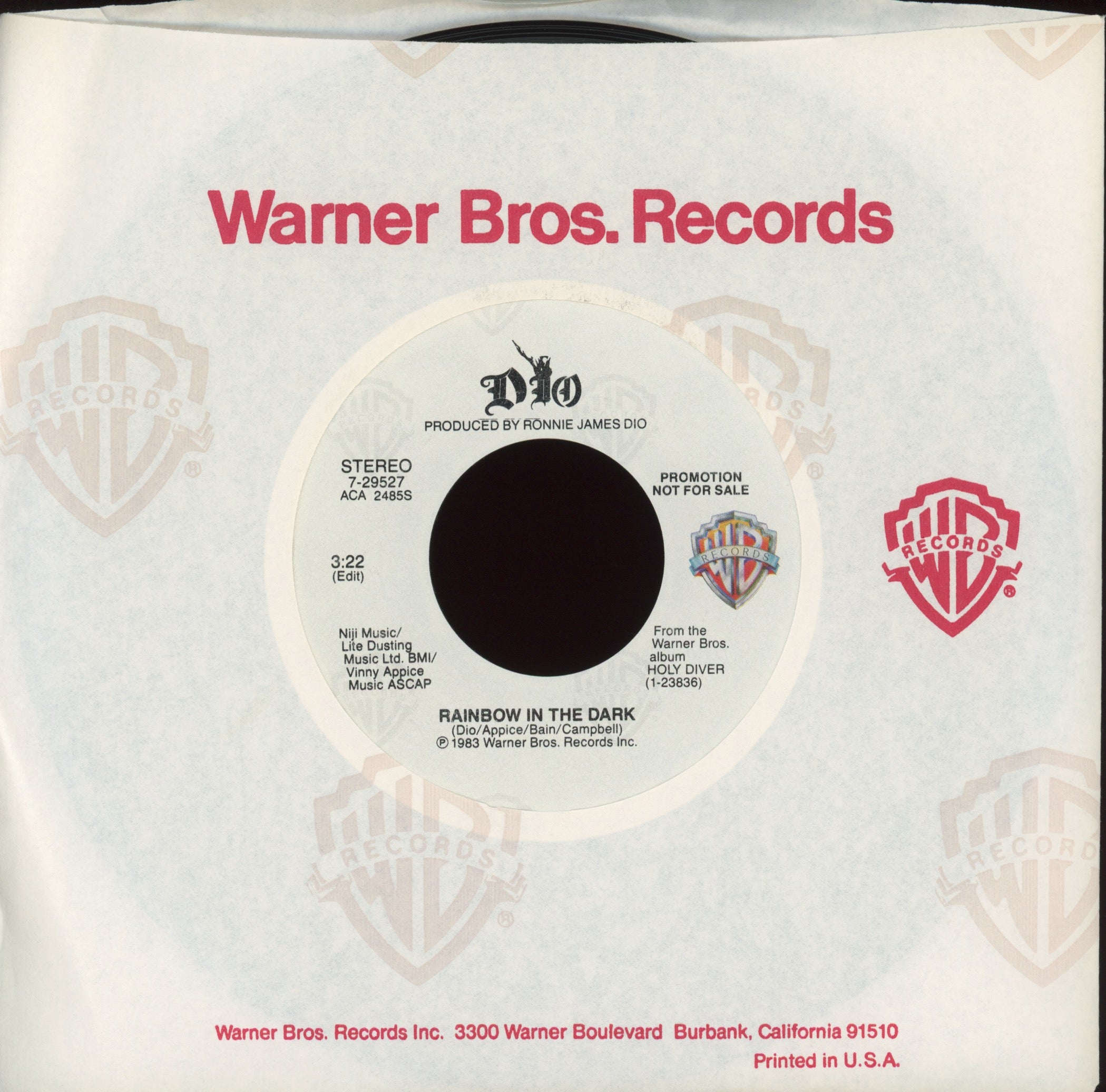 Dio - Rainbow In The Dark on WB Promo