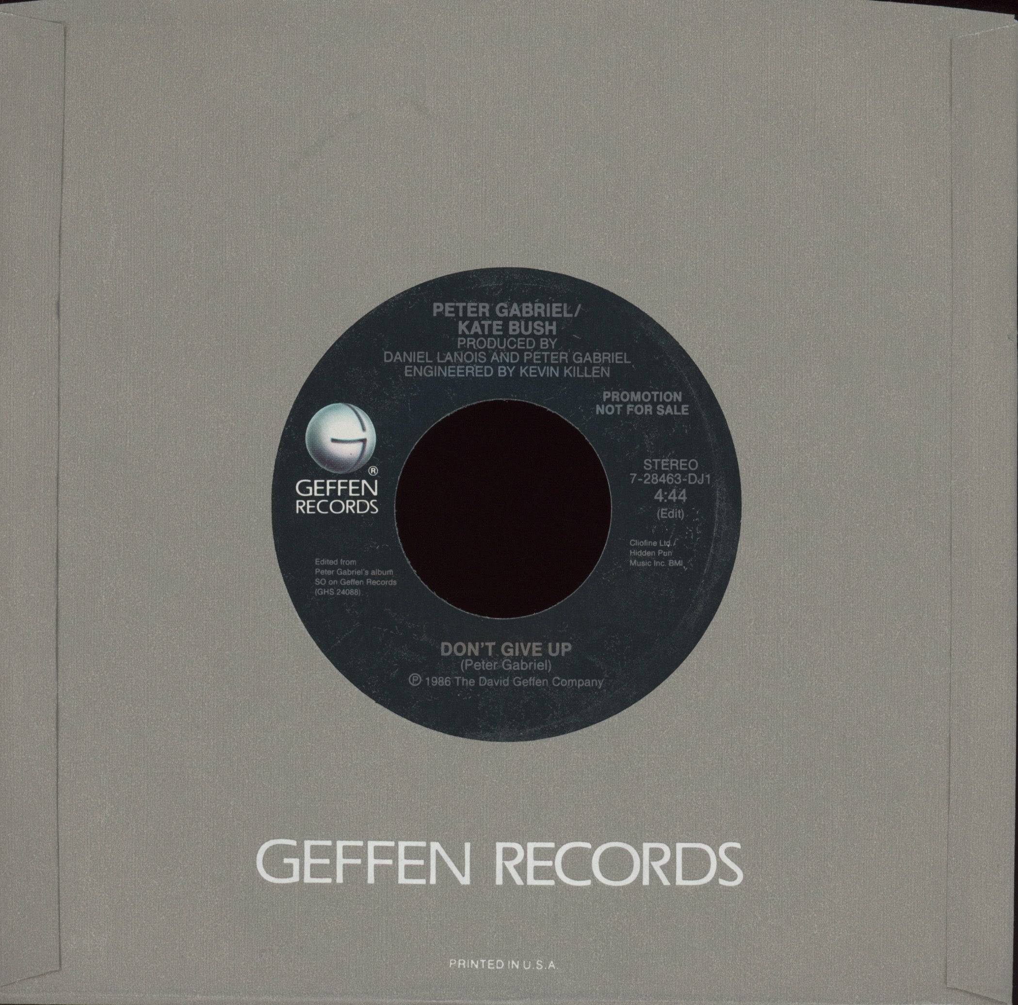 Peter Gabriel - Don't Give Up on Geffen Promo