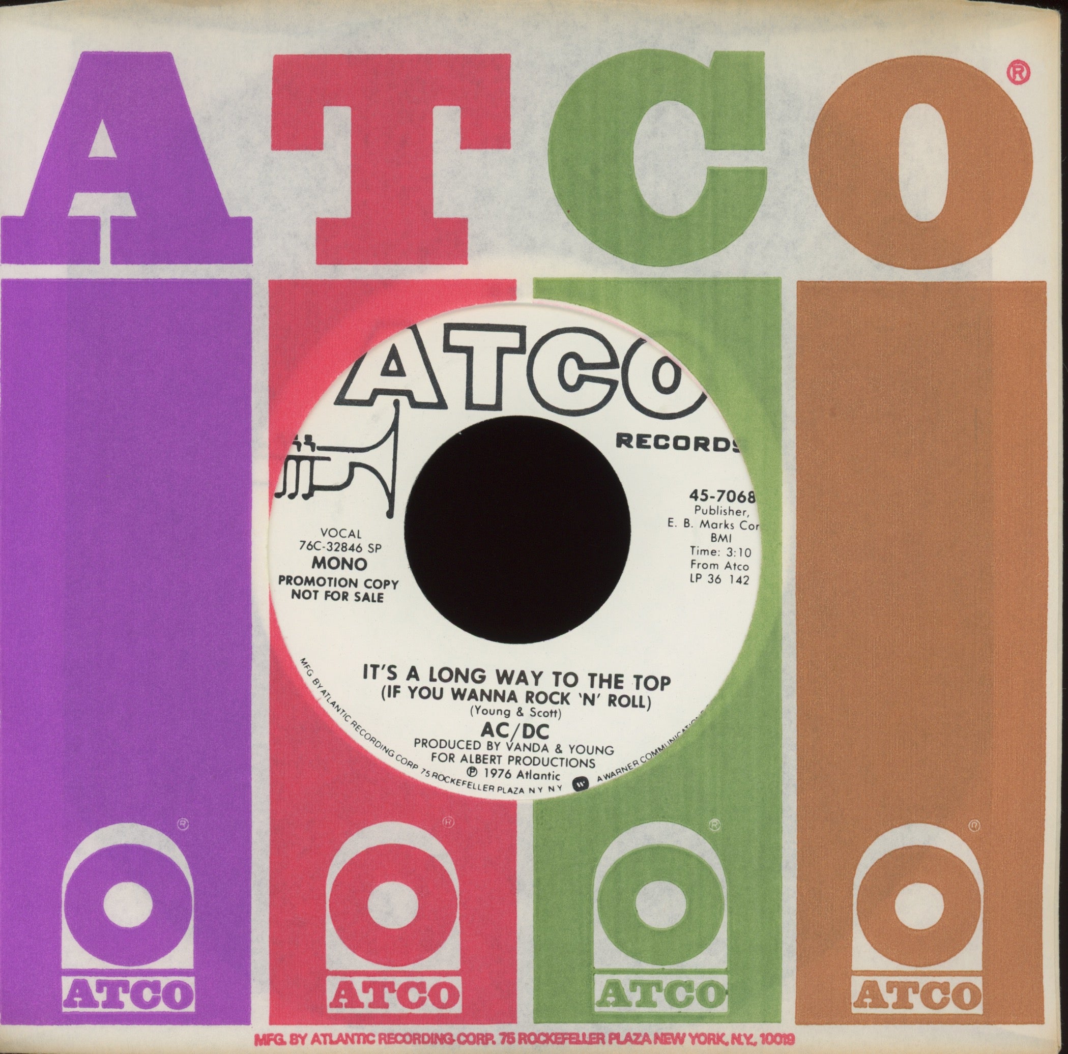 AC/DC - It's A Long Way To The Top (If You Wanna Rock 'N' Roll) on Atco Promo