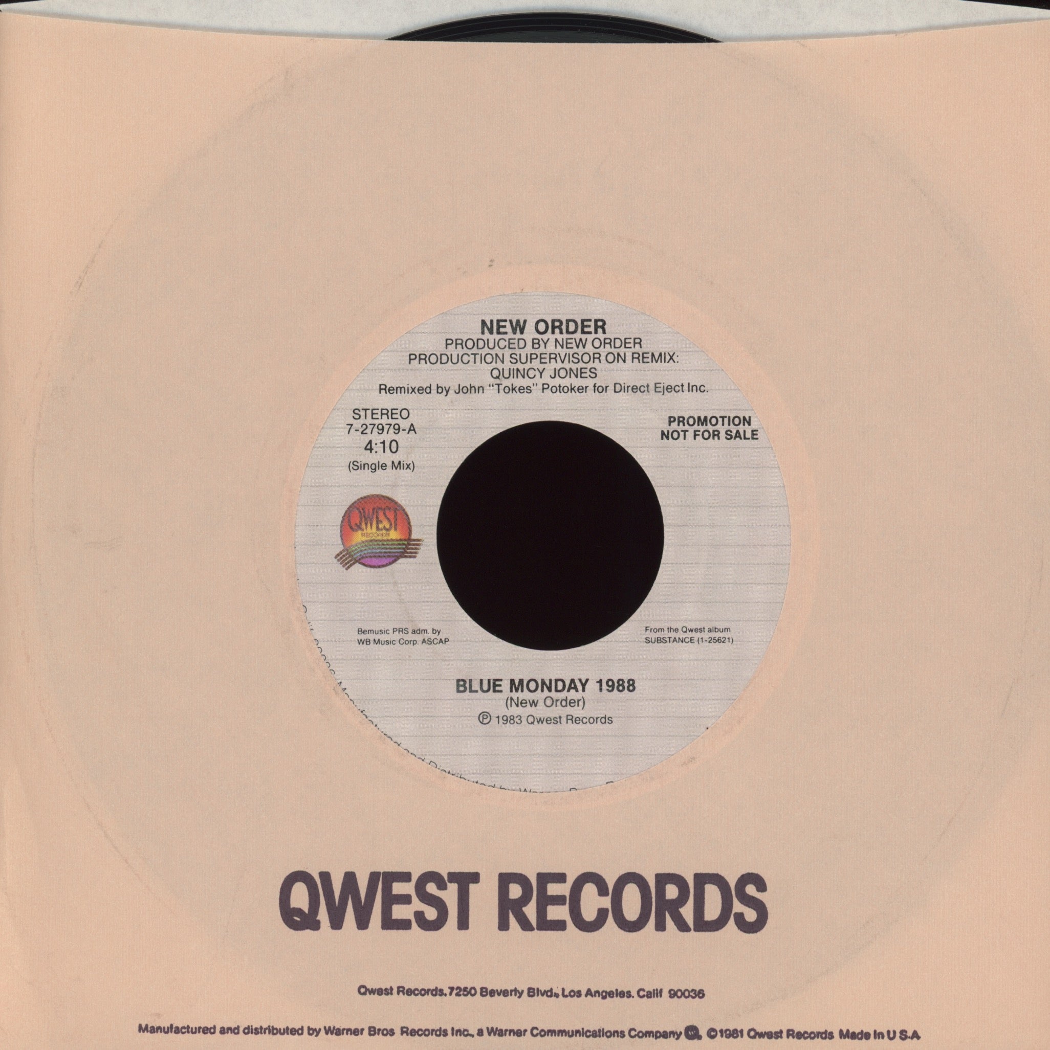 New Order - Blue Monday 1988 on Qwest Promo