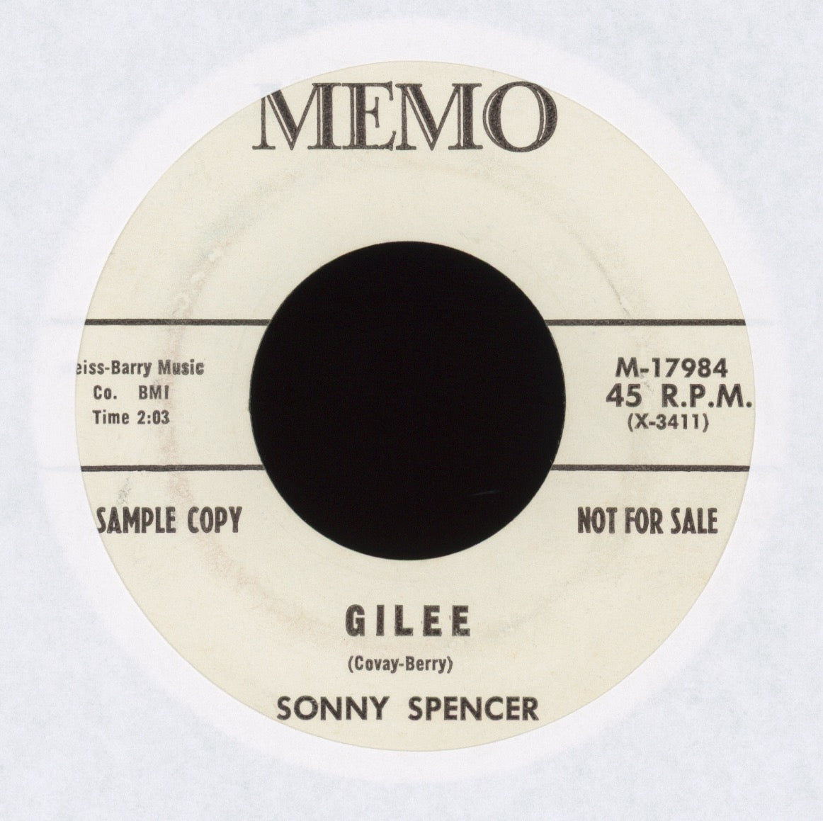 Sonny Spencer - Gilee on Memo Promo