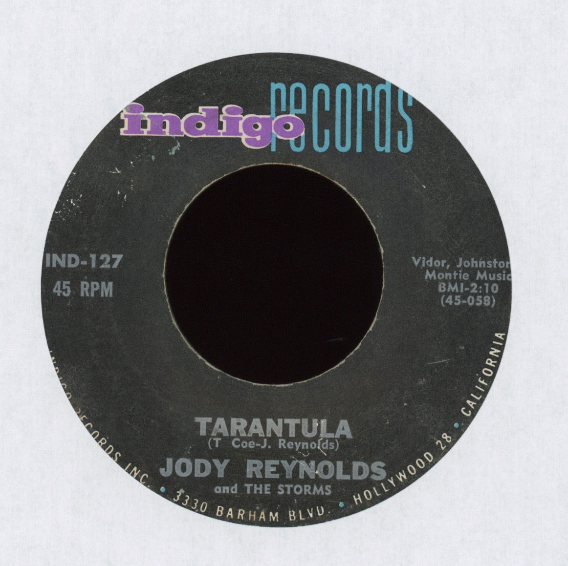 Jody Reynolds - Thunder / Tarantula on Indigo