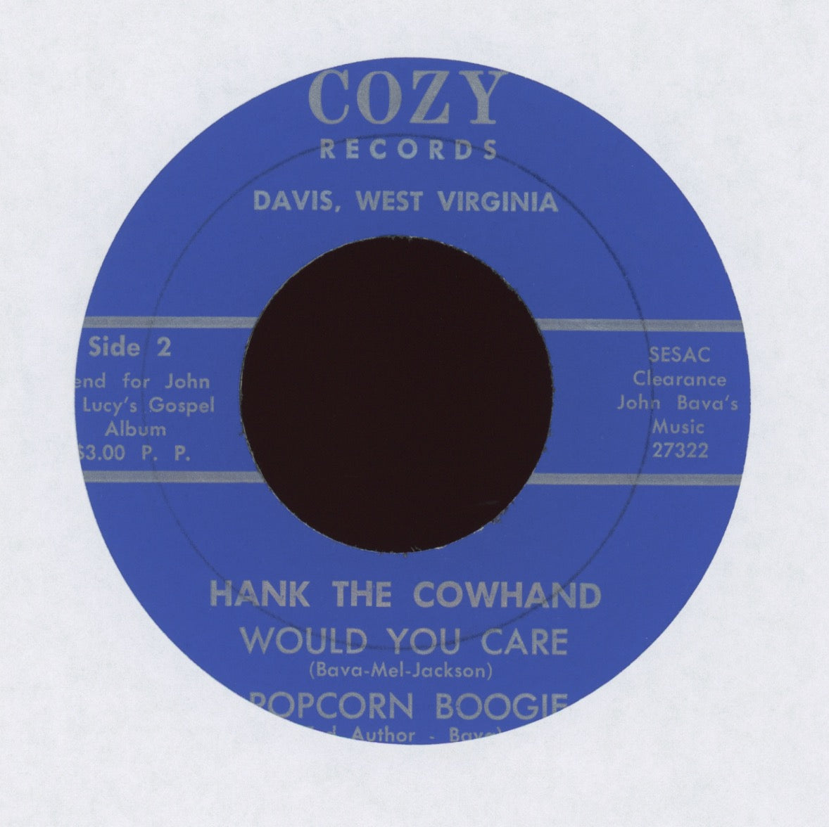 Hank The Cowhand - Popcorn Boogie on Cozy EP