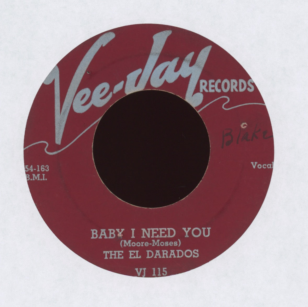 The El Darados - My Loving Baby on Vee Jay El Dorados Rare Misprint