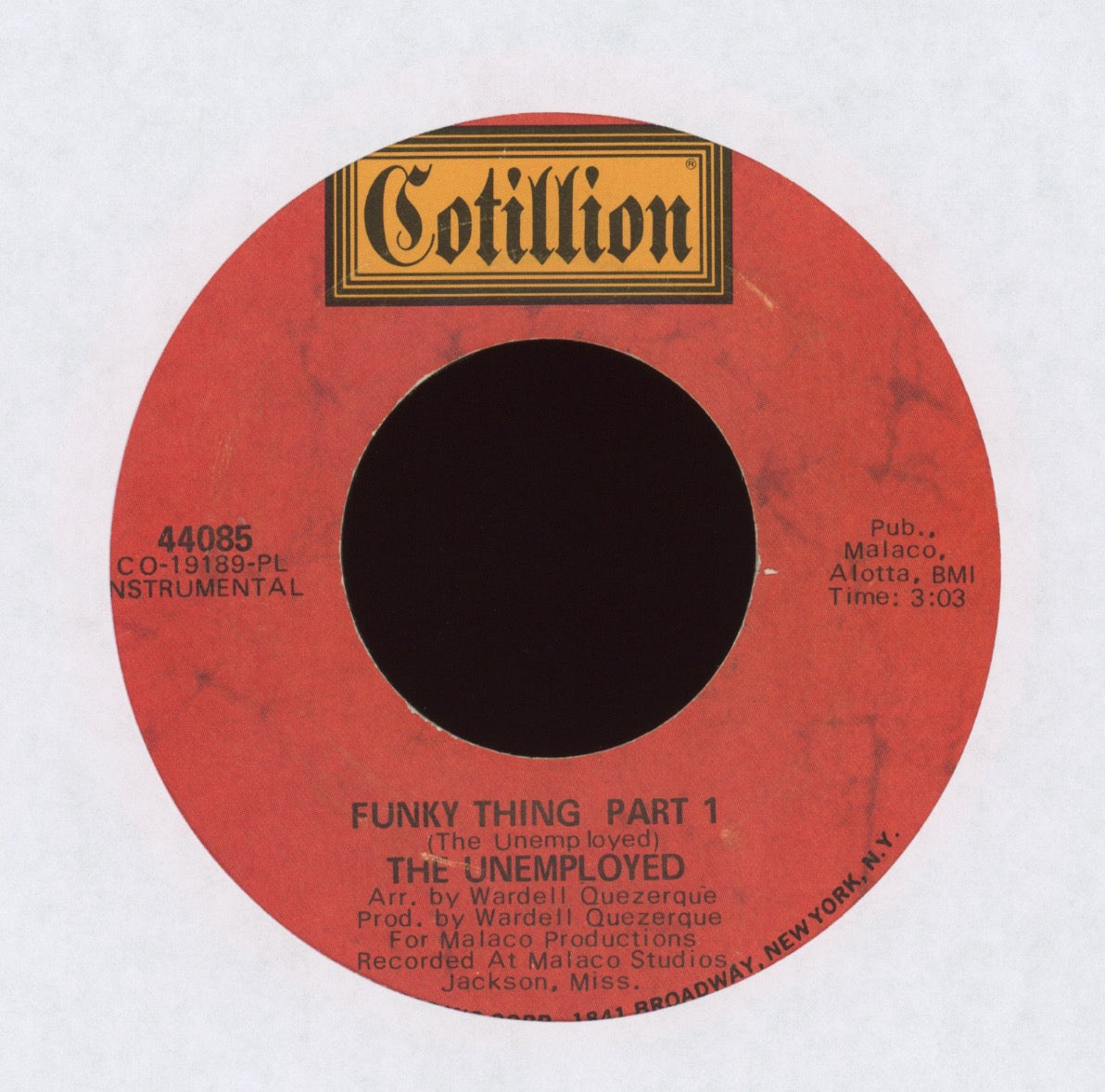 The Unemployed - Funky Thing on Cotillion