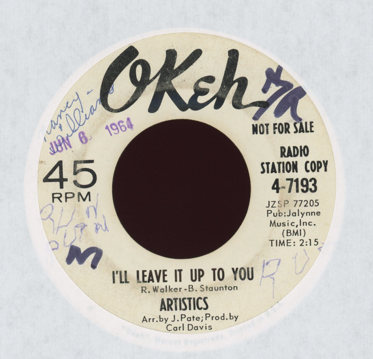 The Artistics - Get My Hands On Some Lovin' on Okeh Promo