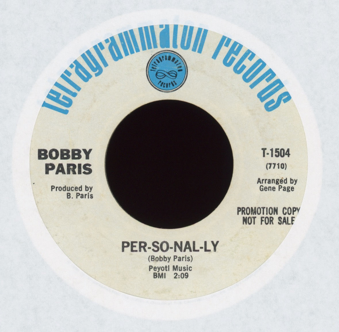 Bobby Paris - Per-So-Nal-Ly on Tetragrammaton Promo