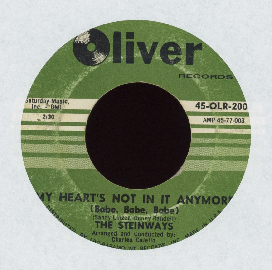 The Steinways - My Heart's Not In It Anymore (Babe, Babe, Babe) on Oliver