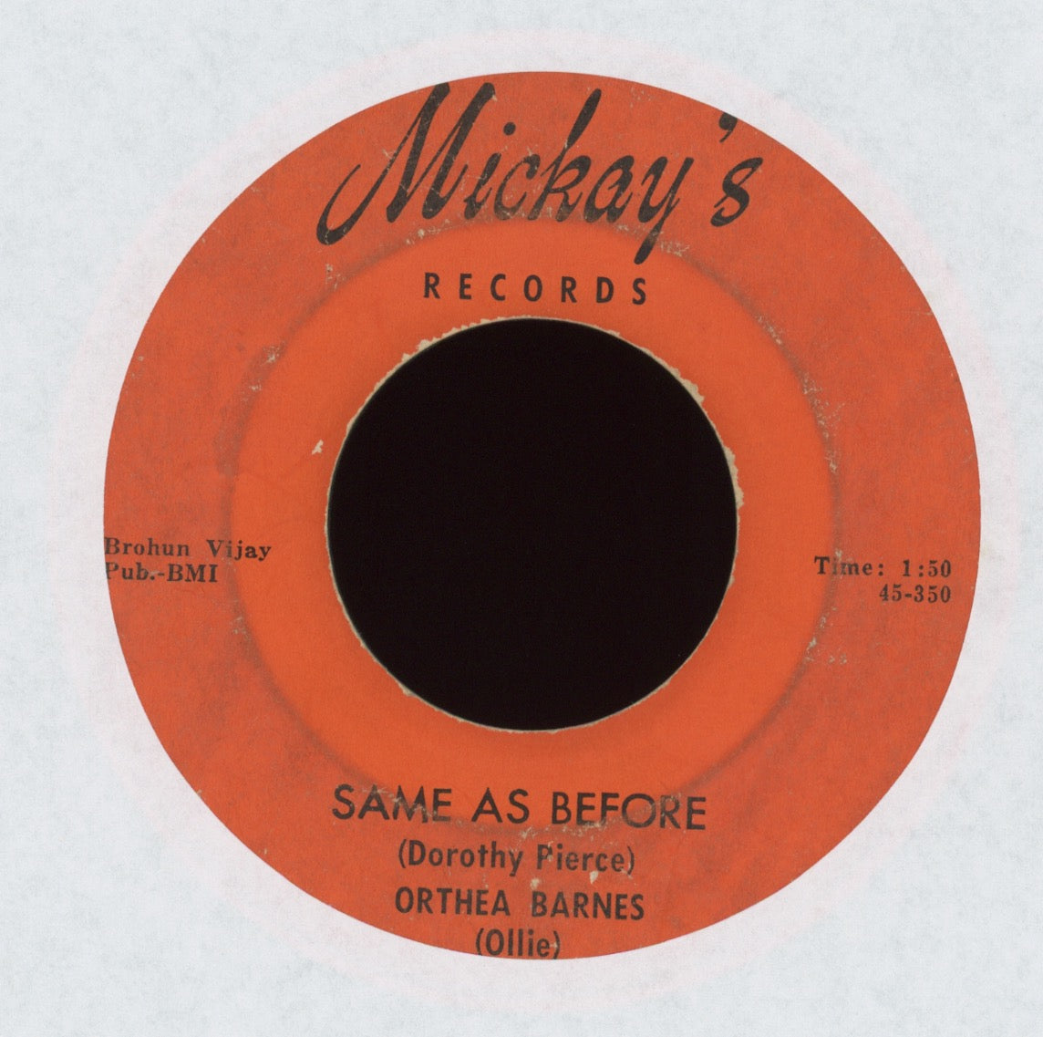 Ortheia Barnes - Your Picture On The Wall on Mickay's