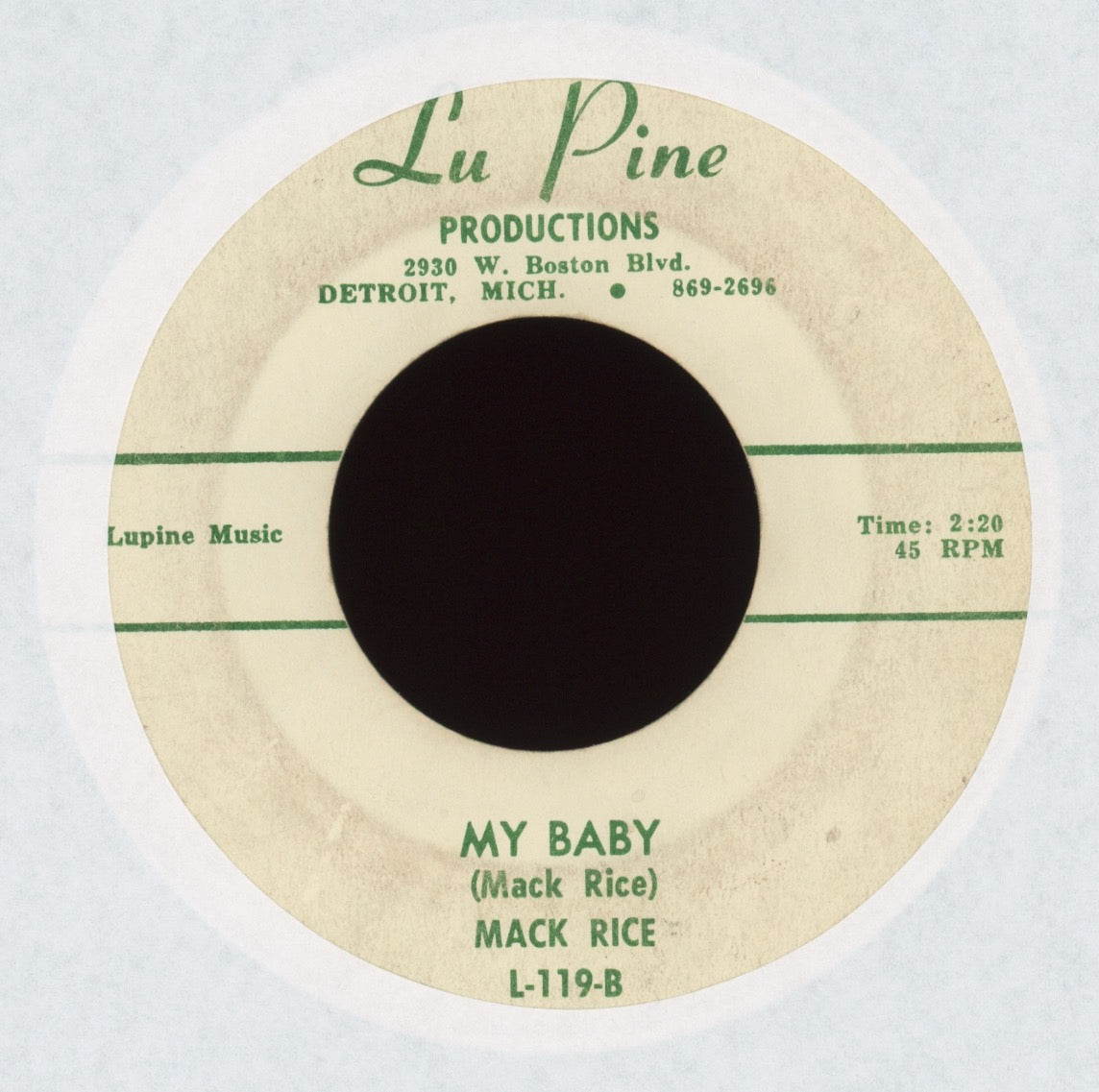 Sir Mack Rice - Baby I'm Coming Home on Lu Pine
