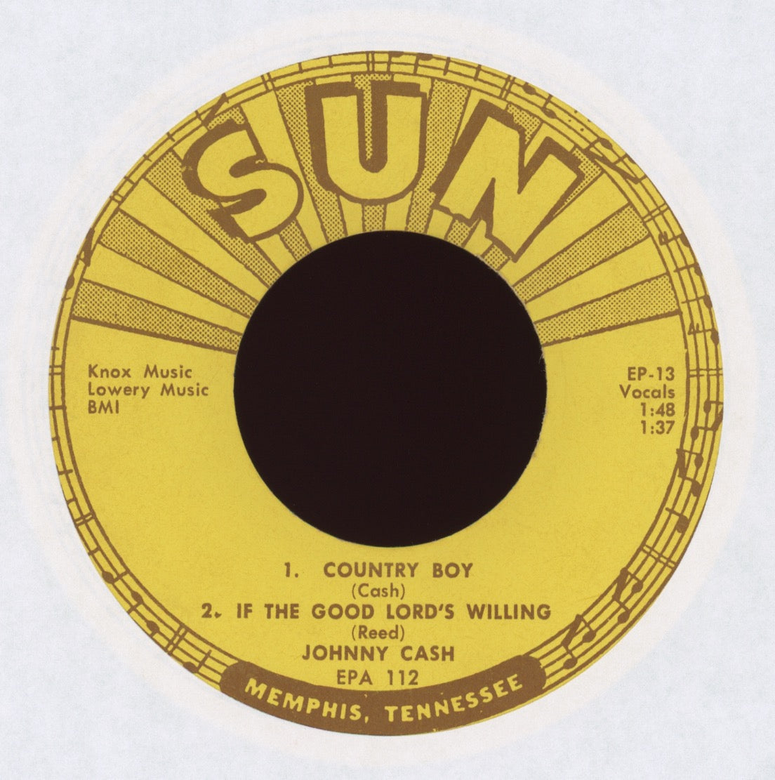 Johnny Cash - Country Boy on Sun EP 112 With Cover