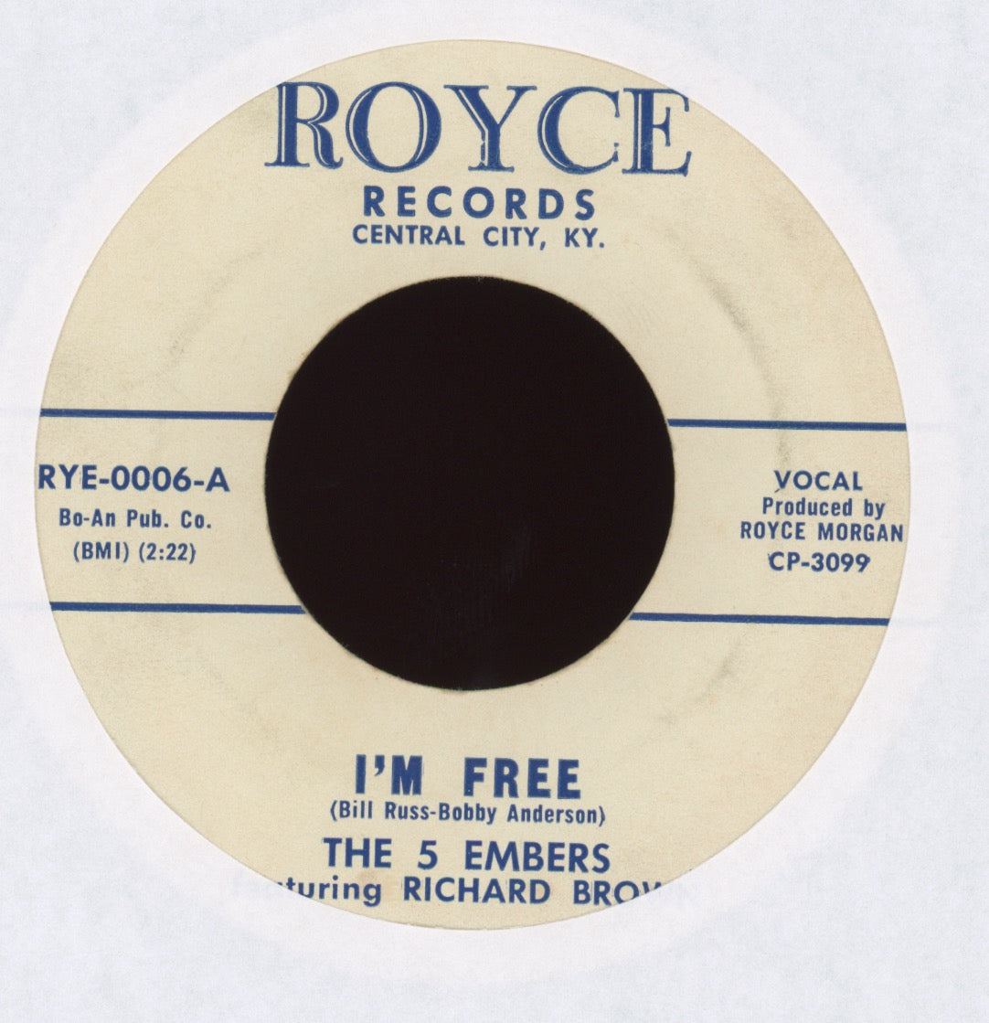 The 5 Embers - I'm Free / My Fragile Heart on Royce