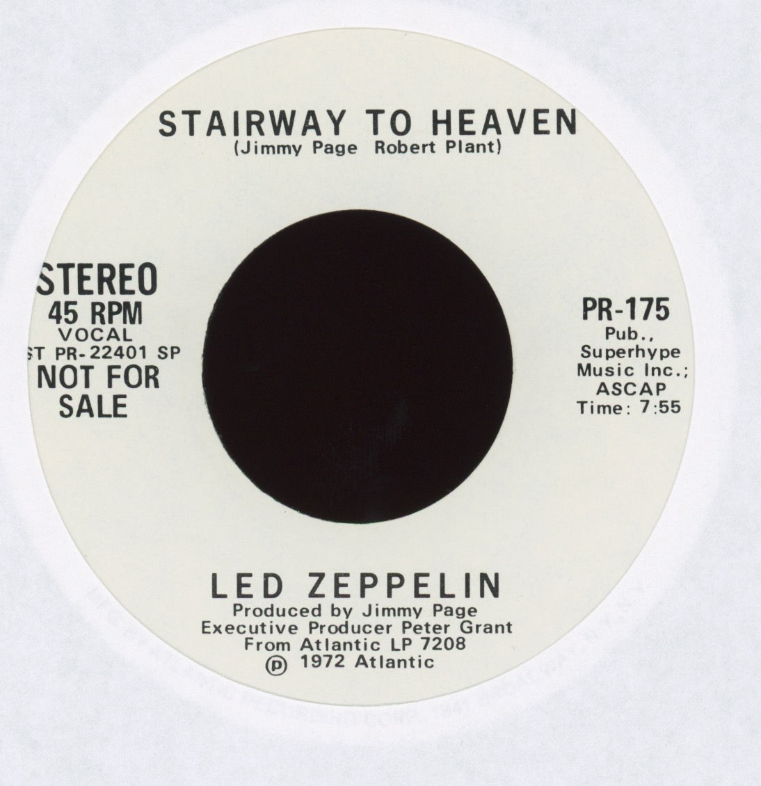 Led Zeppelin - Stairway To Heaven on Atlantic Rare Promo With Picture Sleeve