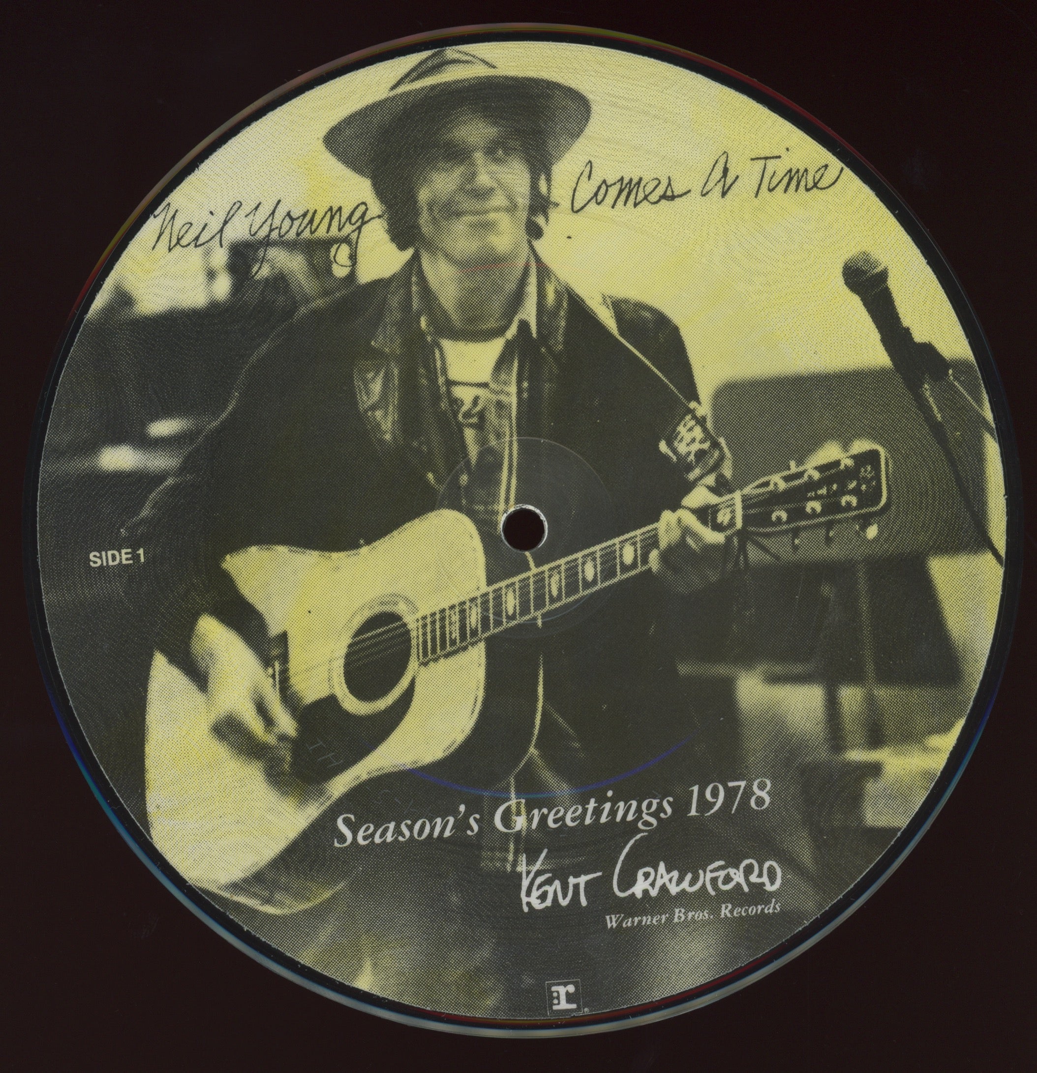 Neil Young - Comes A Time Rare Limited Promo Picture Disc Seasons Greetings 1978