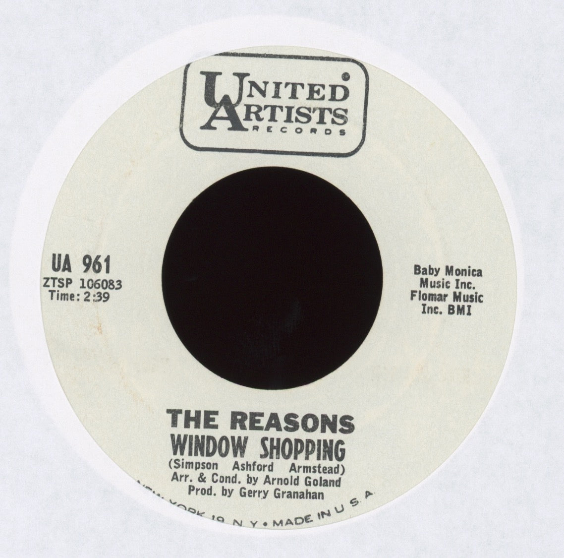 The Reasons - Window Shopping on United Artists Promo