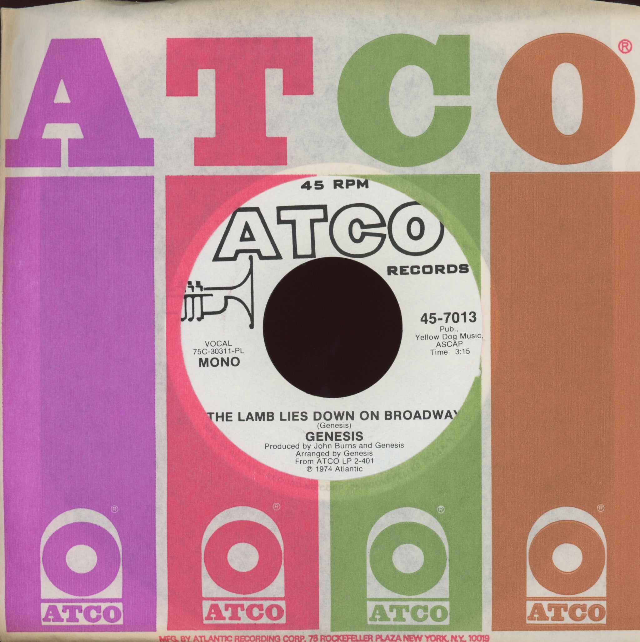 Genesis - The Lamb Lies Down On Broadway on Atlantic Promo