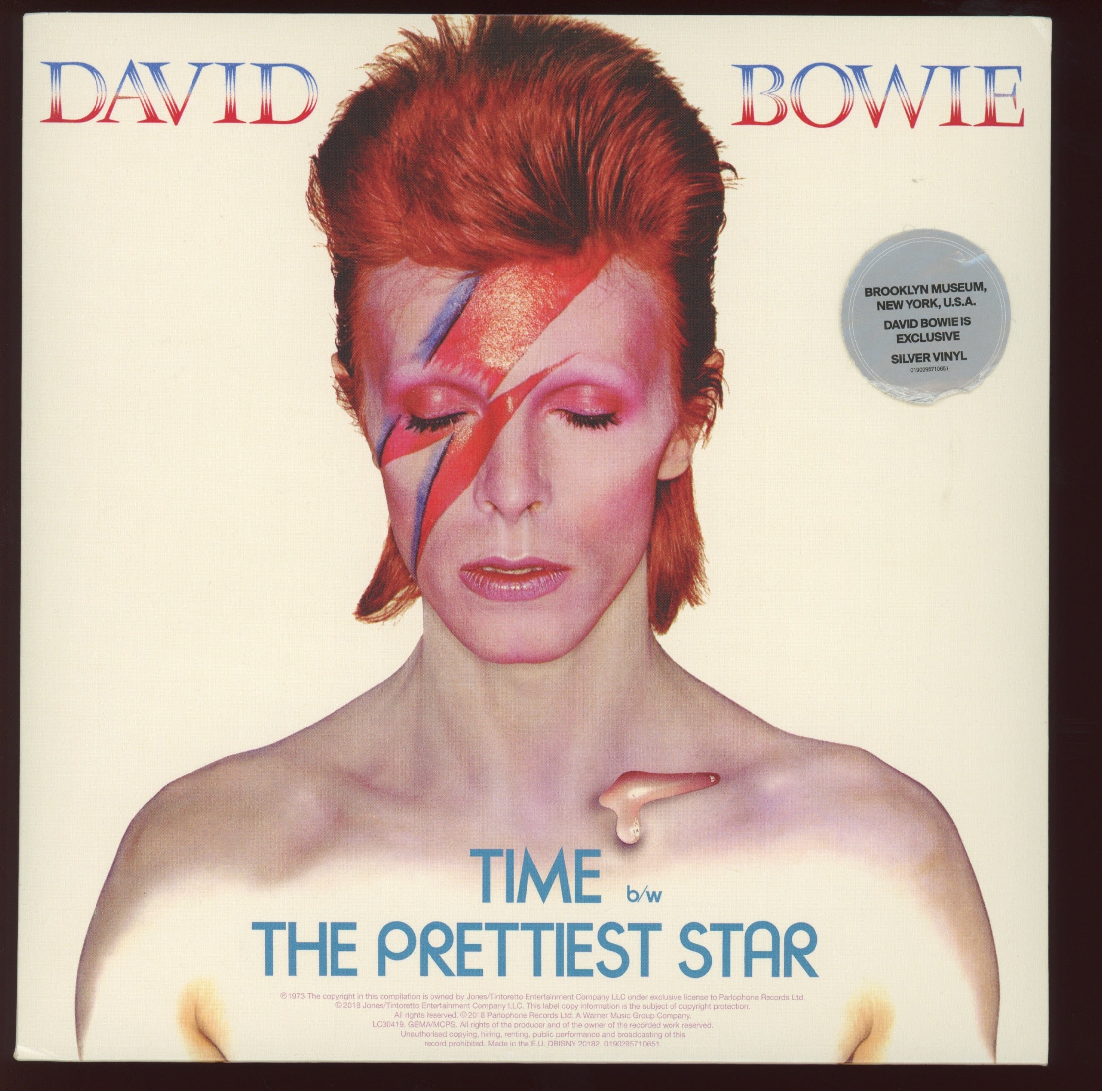 David Bowie - Time b/w The Prettiest Star on Parlophone Silver Vinyl Brooklyn Museum Exclusive