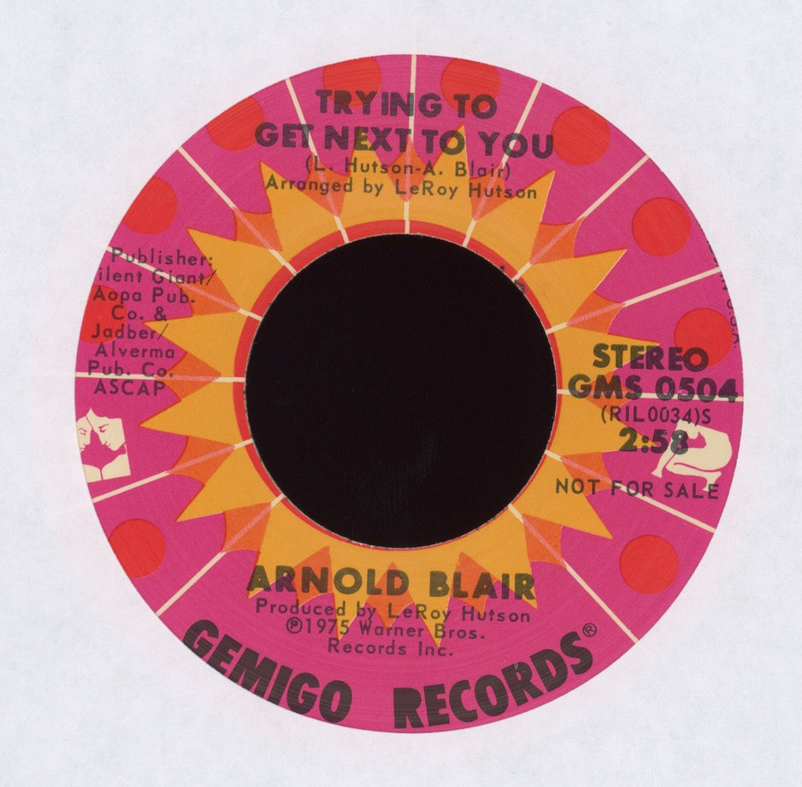 Arnold Blair - Trying To Get Next To You on Gemigo Promo