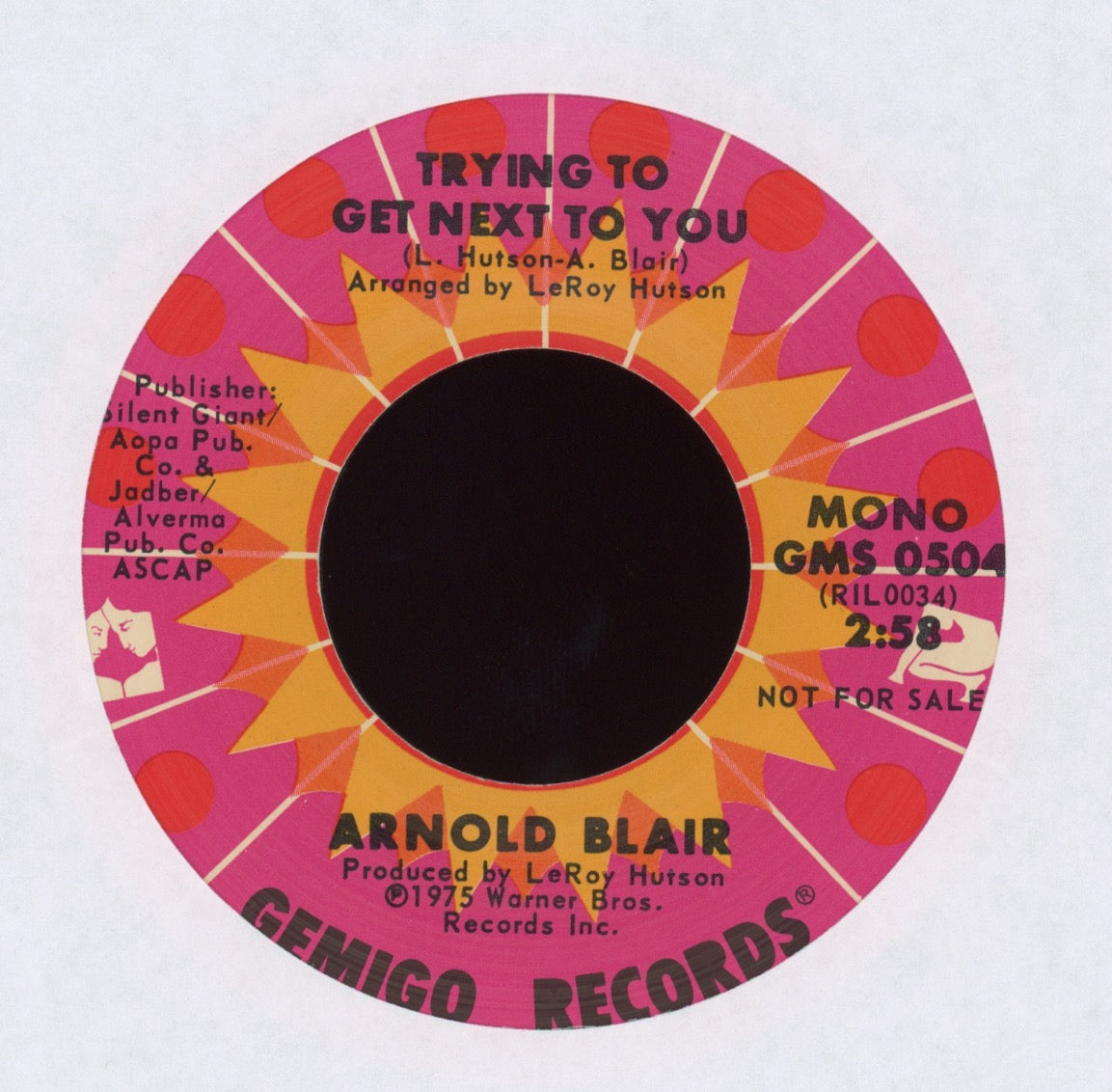 Arnold Blair - Trying To Get Next To You on Gemigo Promo