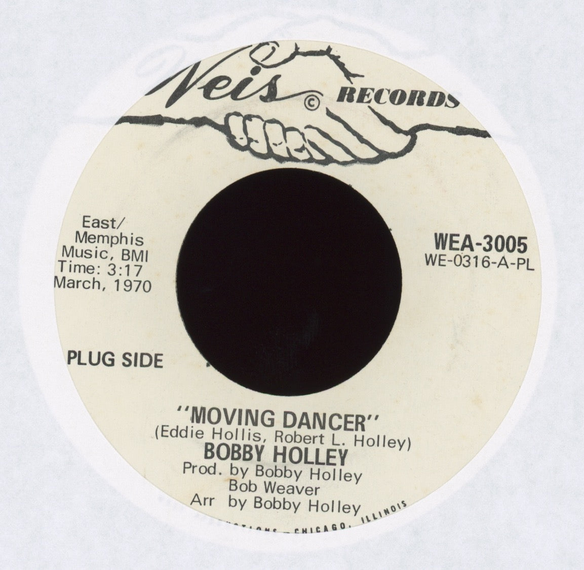 Bobby Holley - Moving Dancer / Baby, I Love You on Weis Promo