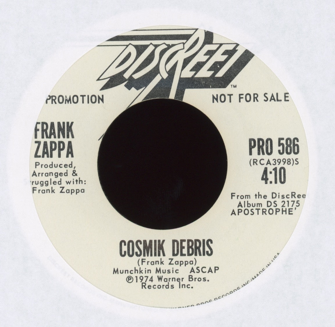 Frank Zappa - Cosmik Debris on Discreet Promo