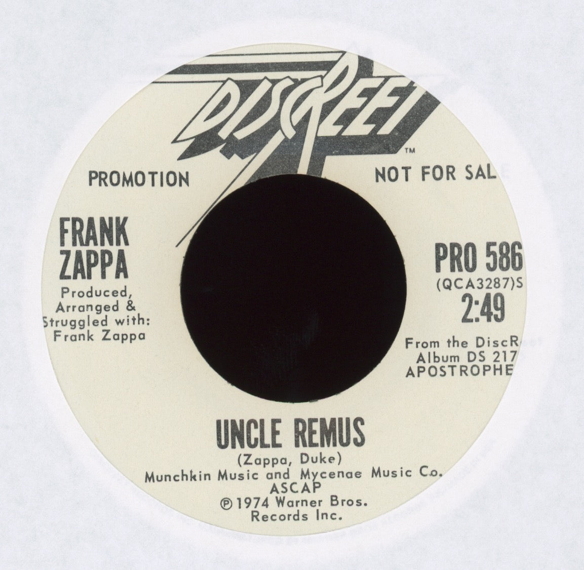 Frank Zappa - Cosmik Debris on Discreet Promo