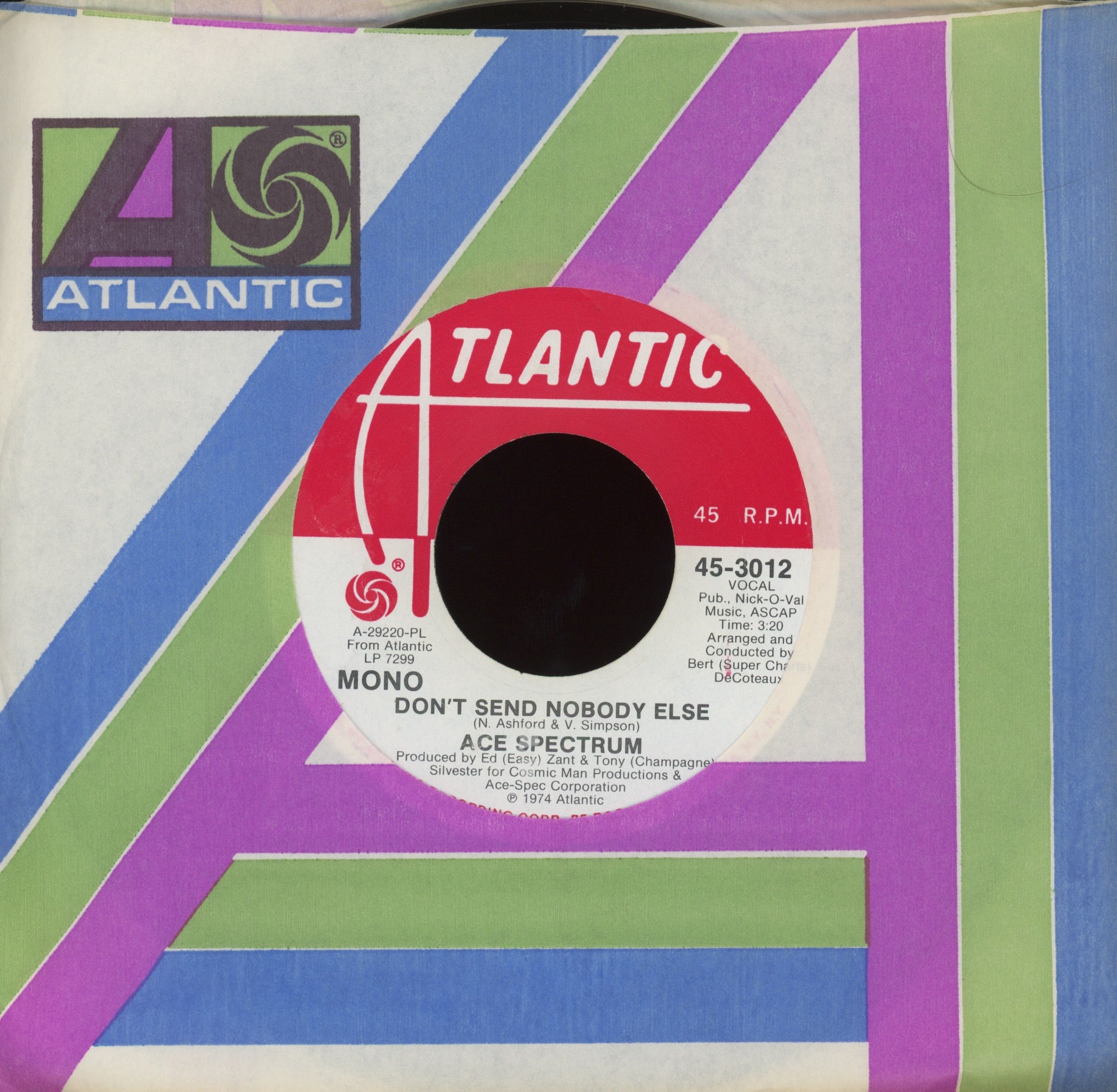 Ace Spectrum - Don't Send Nobody Else on Atlantic Mono Stereo Promo
