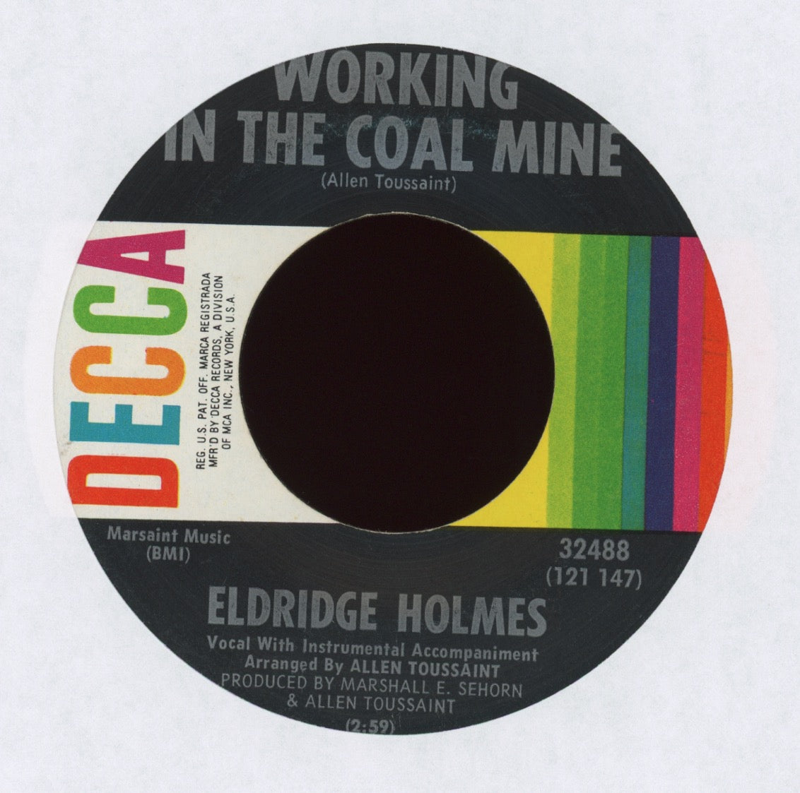 Eldridge Holmes - Working In The Coal Mine on Decca